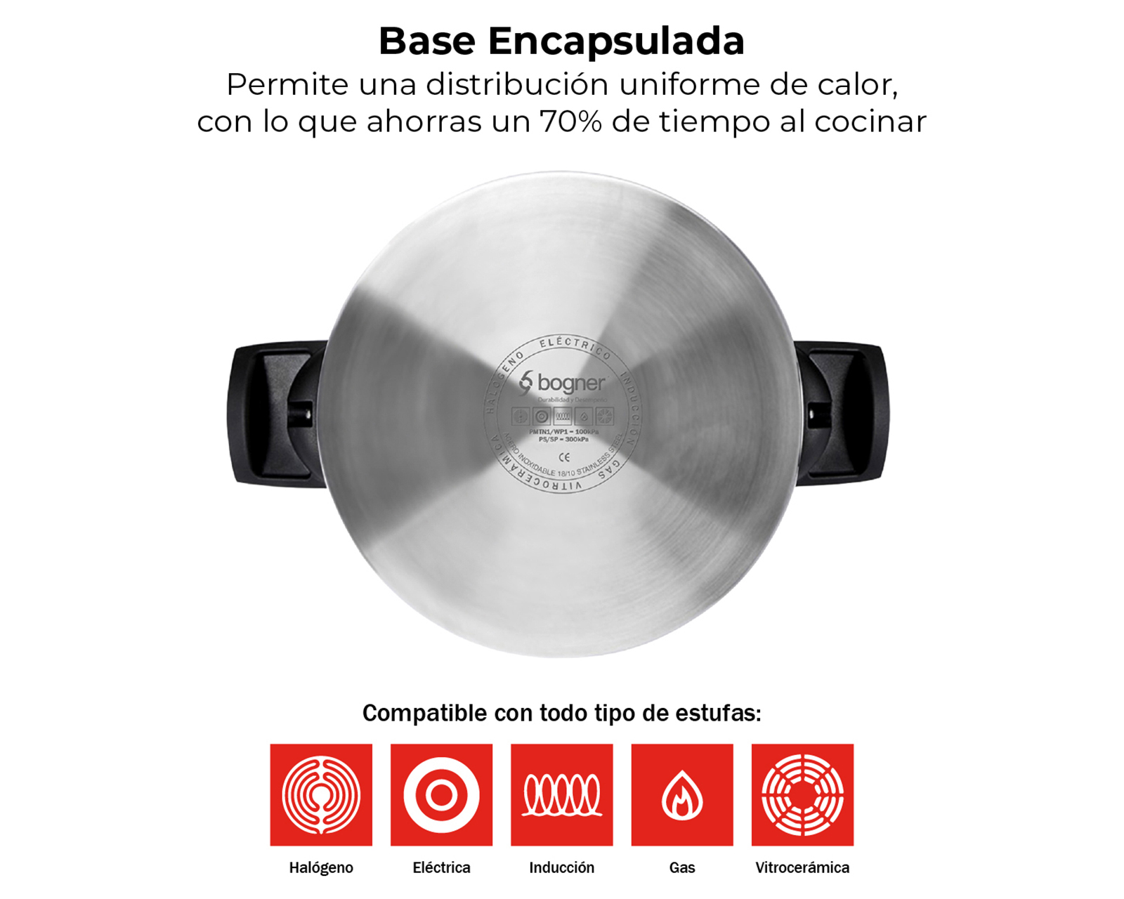 Foto 4 pulgar | Foto 3 | Set de Ollas de Presión Bogner de Acero Inoxidable 5 Piezas