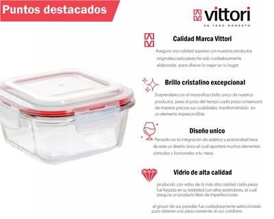 Foto 2 | Foto 2 | Contenedor de Vidrio Vittori 520 ml