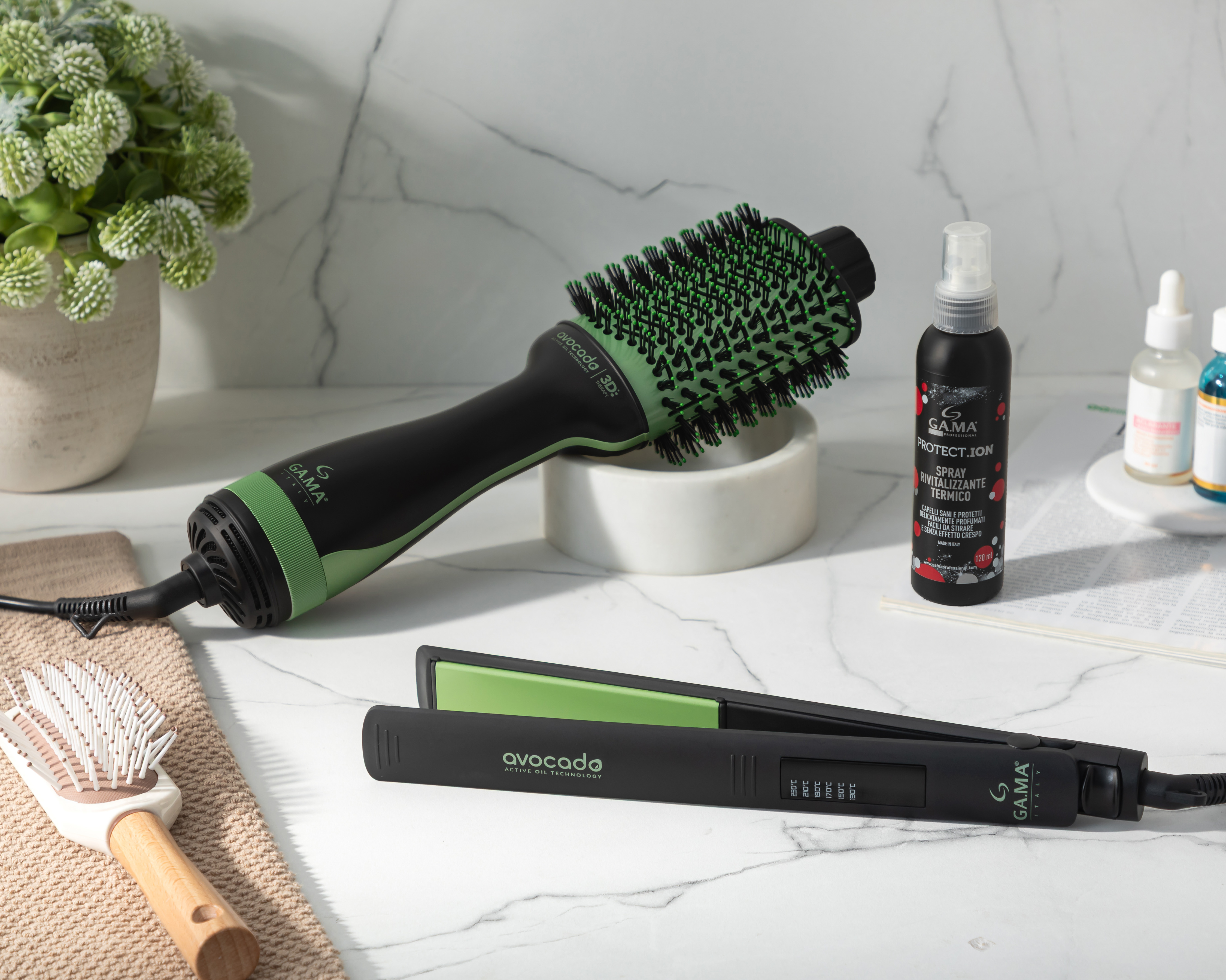 Foto 9 pulgar | Foto 8 | Combo de Plancha y Cepillo para Cabello Gama Italy Avocado