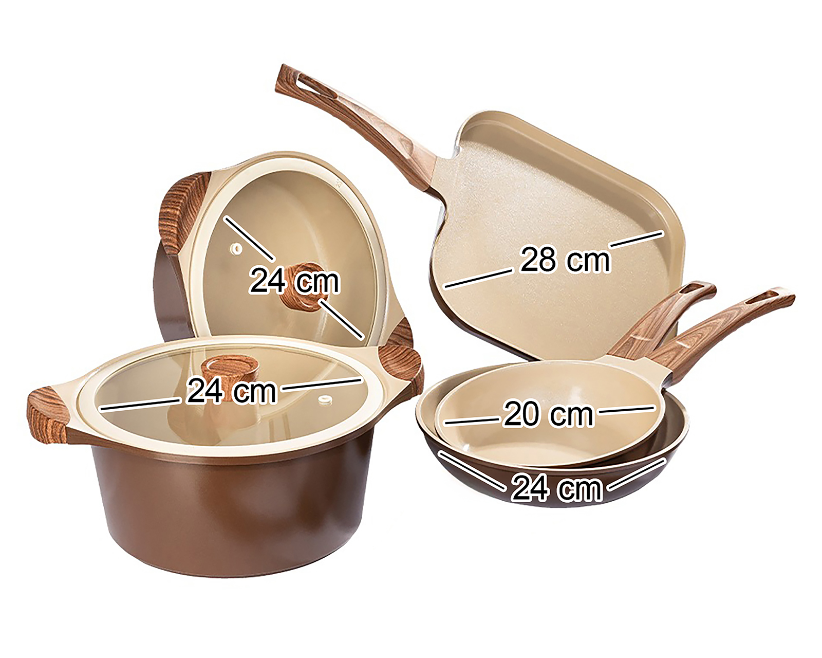 Foto 7 | Foto 7 | Batería de Cocina Alpro Moka de Aluminio 10 Piezas