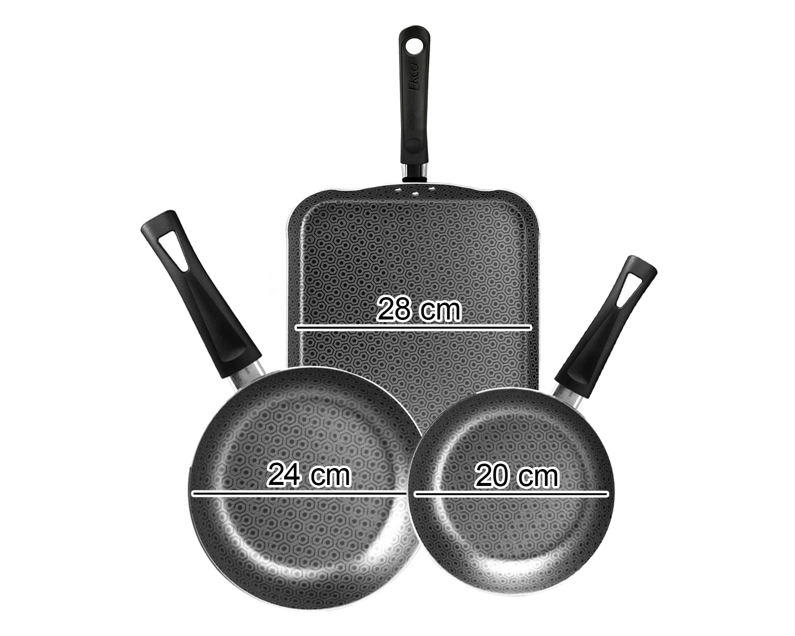 Foto 6 pulgar | Foto 5 | Juego de Sartenes Ekco Antiadherente 3 Piezas
