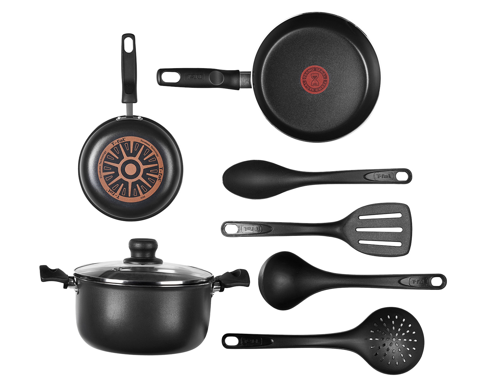 Batería de Cocina T-Fal Vital de Aluminio 8 Piezas