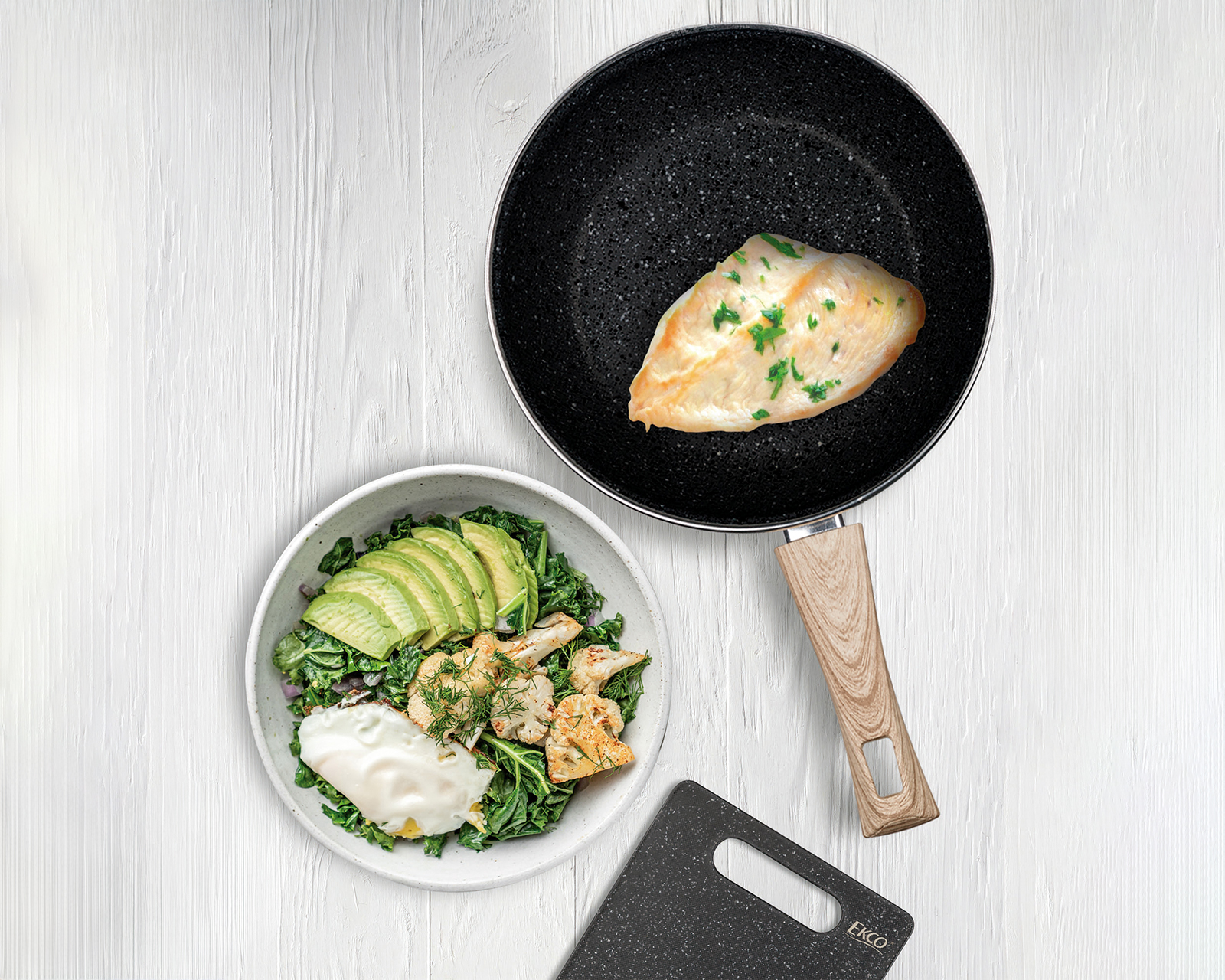 Foto 4 | Foto 4 | Sartenes Ecko con Cuchillo y Tabla para Picar 5 Piezas