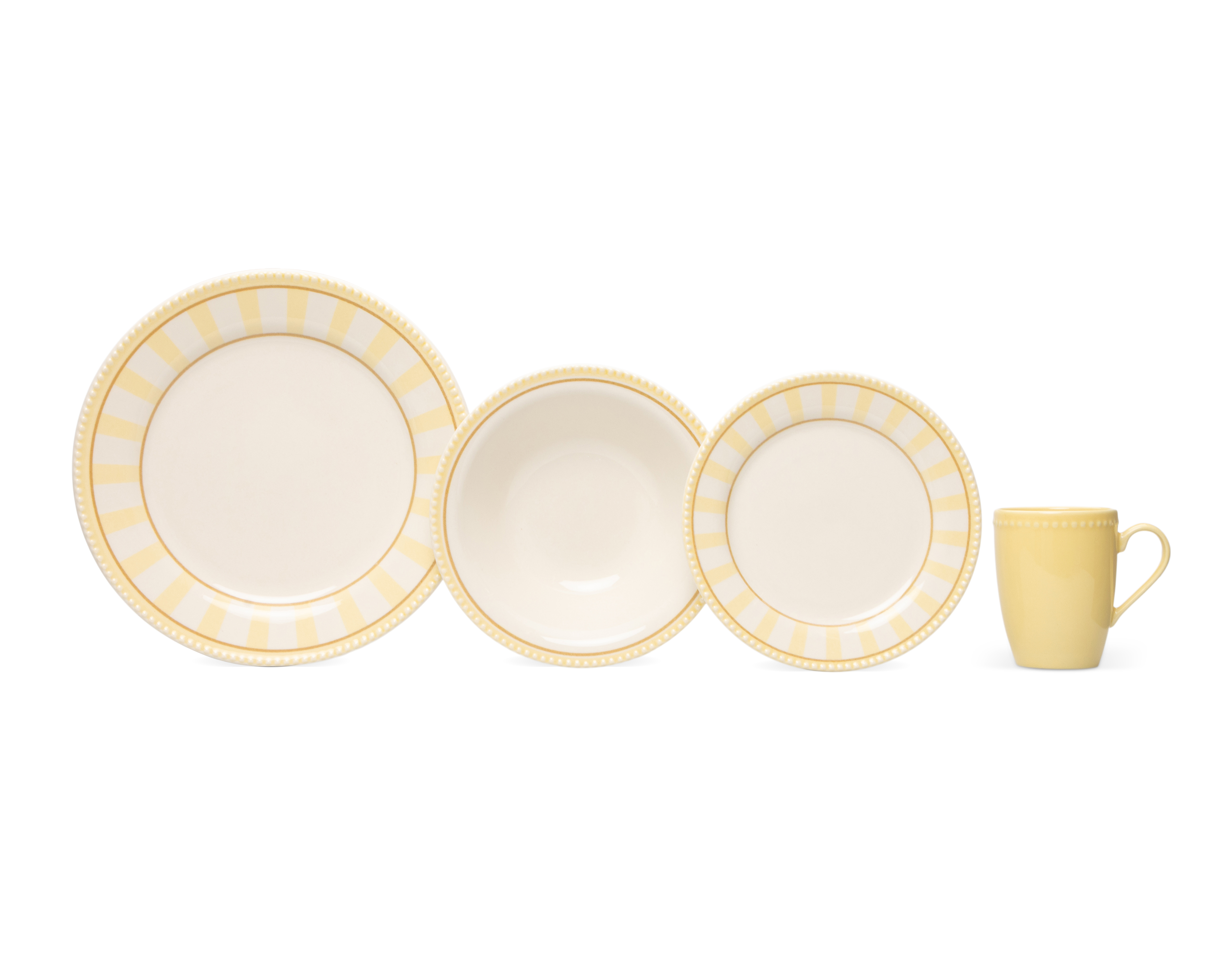 Foto 3 pulgar | Foto 2 | Vajilla de Cerámica Amarilla para 4 Personas 16 Piezas