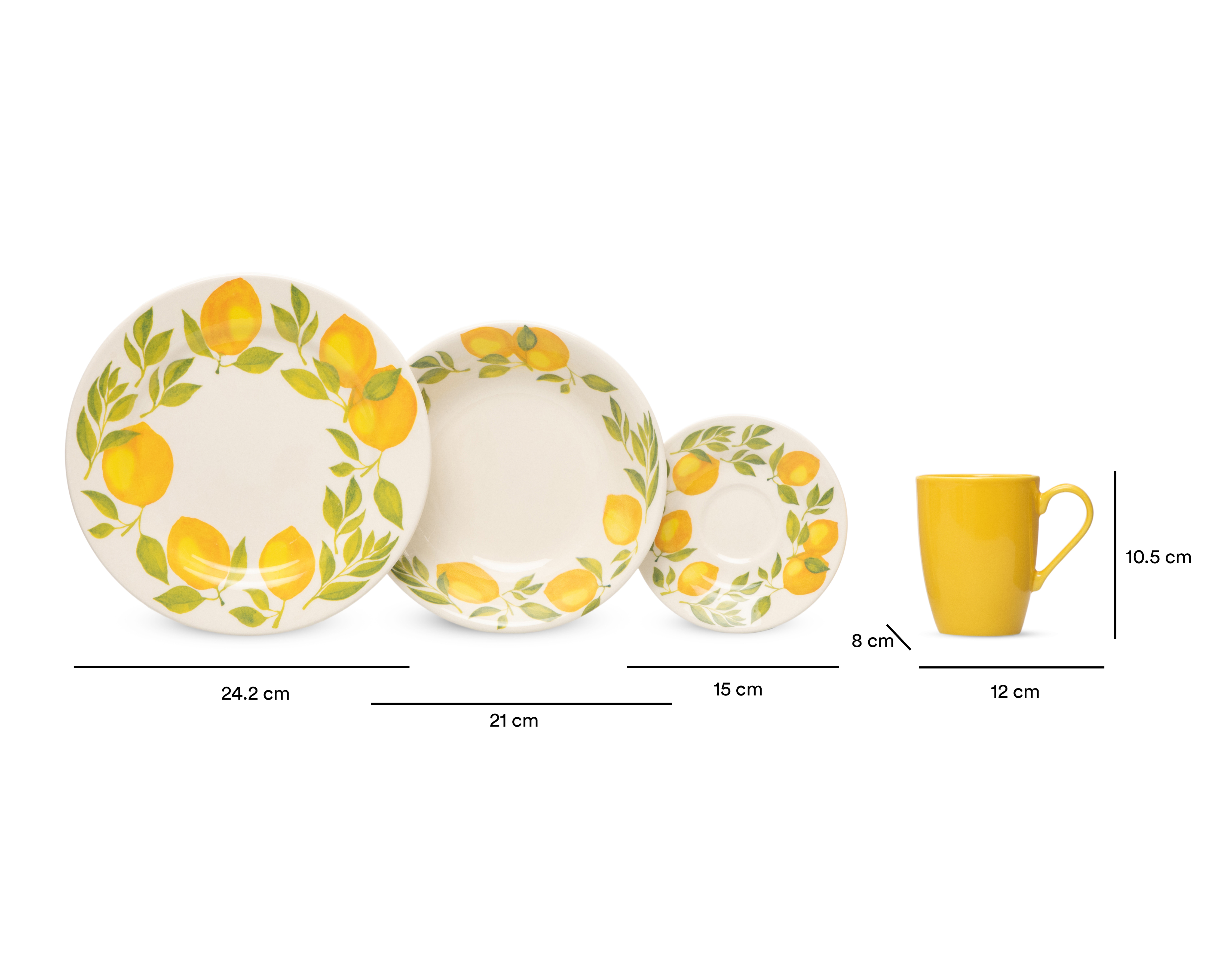 Foto 7 pulgar | Foto 6 | Vajilla de Cerámica Amarilla para 4 Personas 16 Piezas