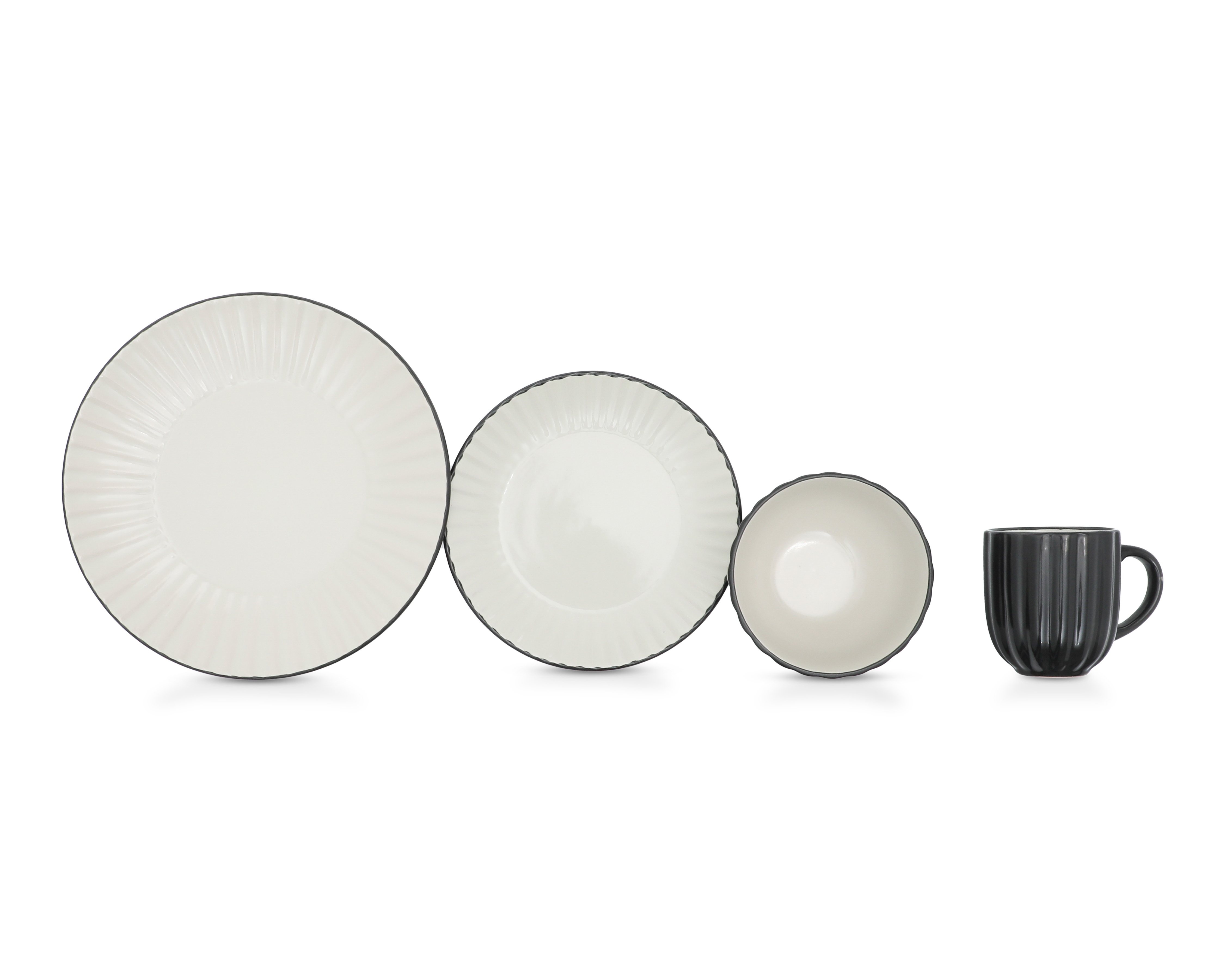 Foto 2 | Foto 2 | Vajilla de Cerámica Blanca para 4 Personas 16 Piezas