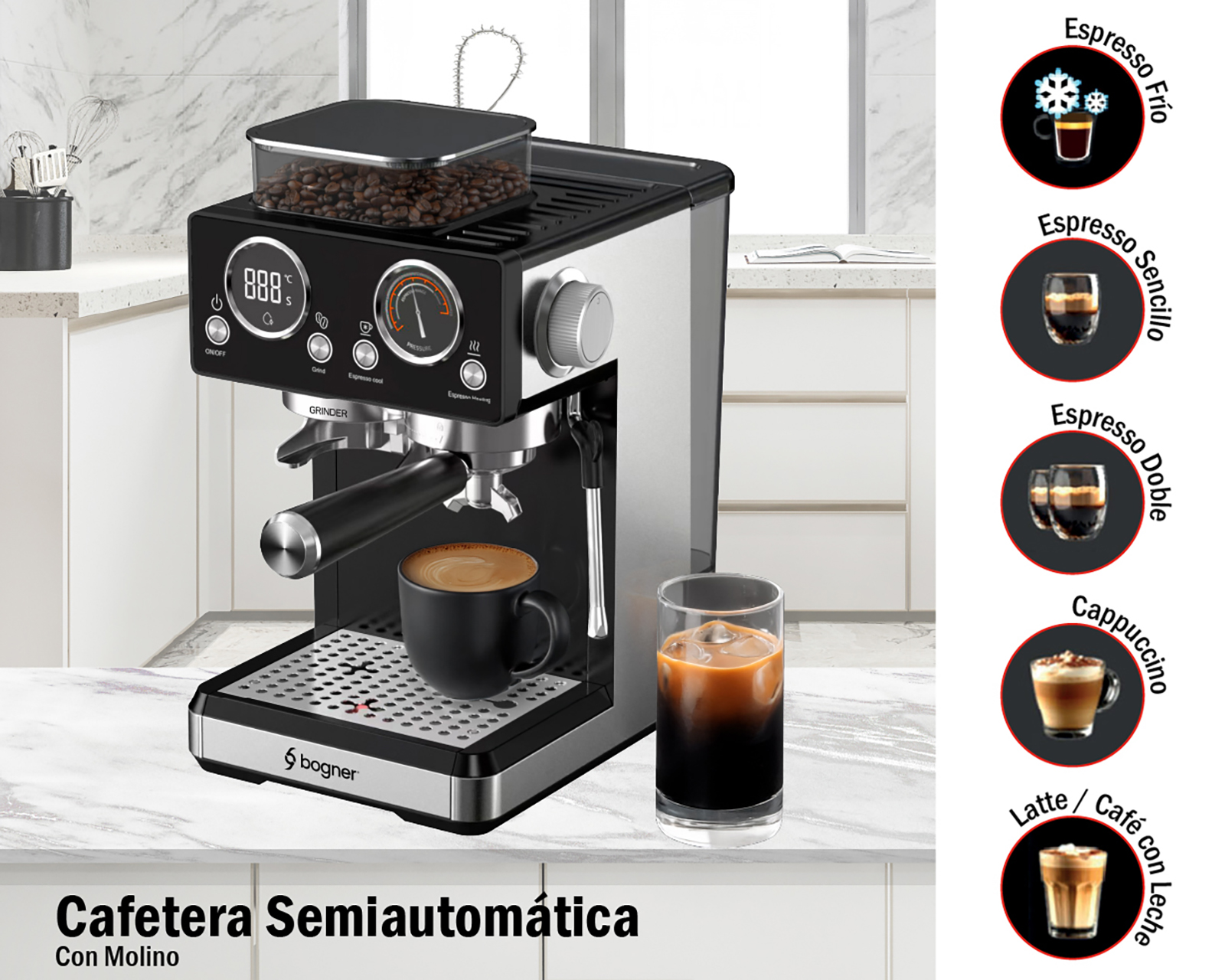 Foto 4 pulgar | Foto 3 | Cafetera Bogner BDCM20G 10 Tazas