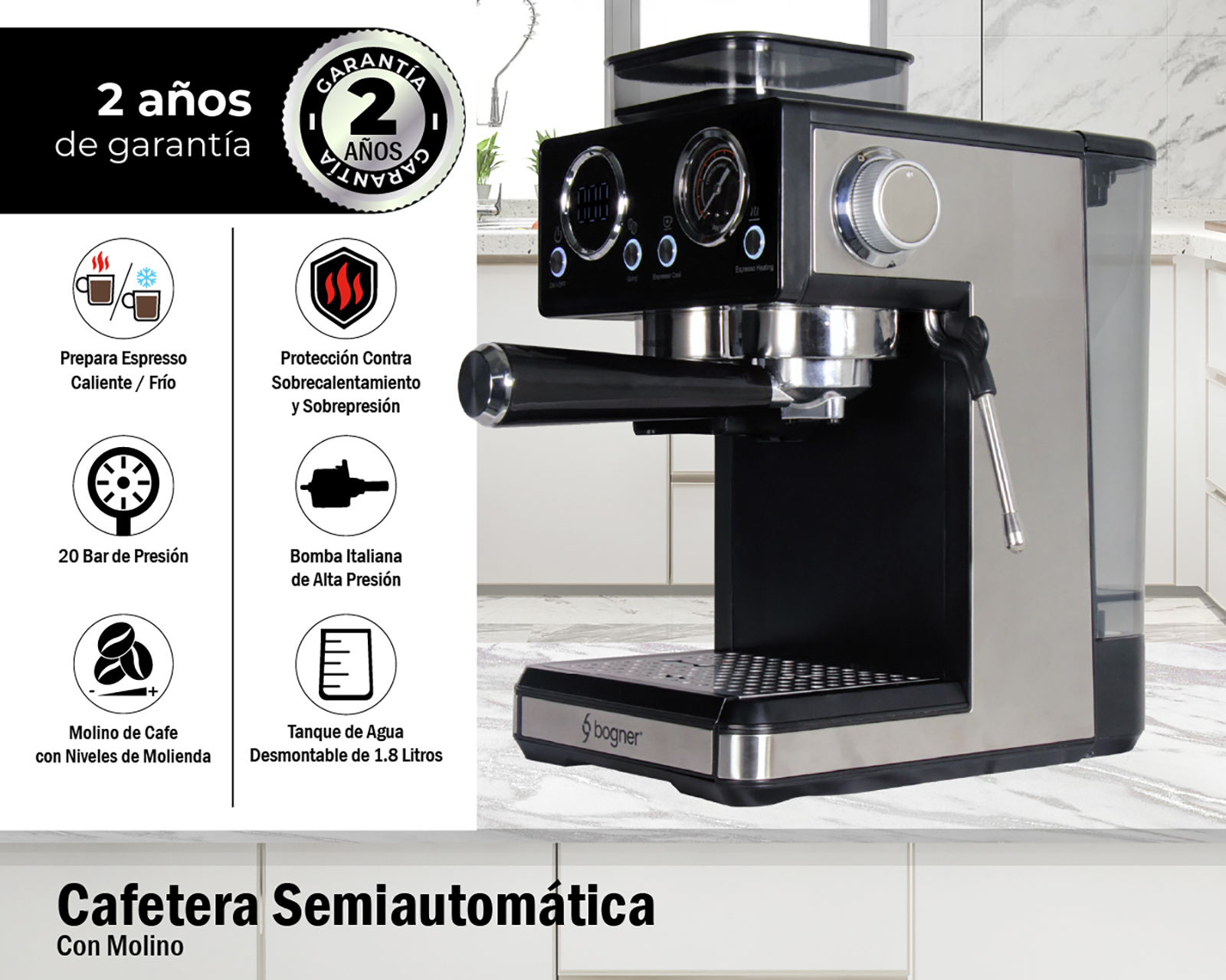 Foto 5 pulgar | Foto 4 | Cafetera Bogner BDCM20G 10 Tazas