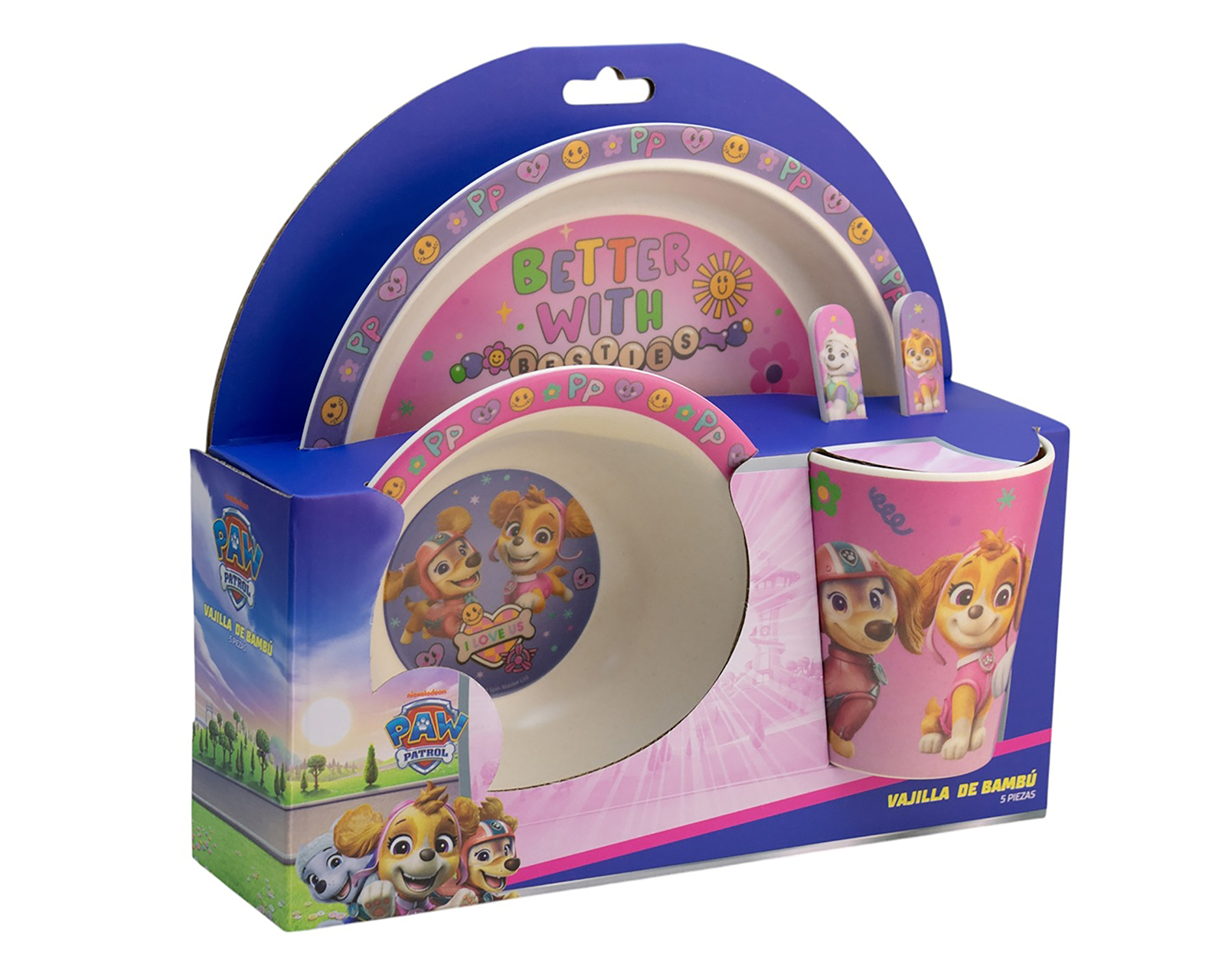 Foto 2 | Foto 2 | Vajilla de Bambú Rosa para 1 Persona 5 Piezas