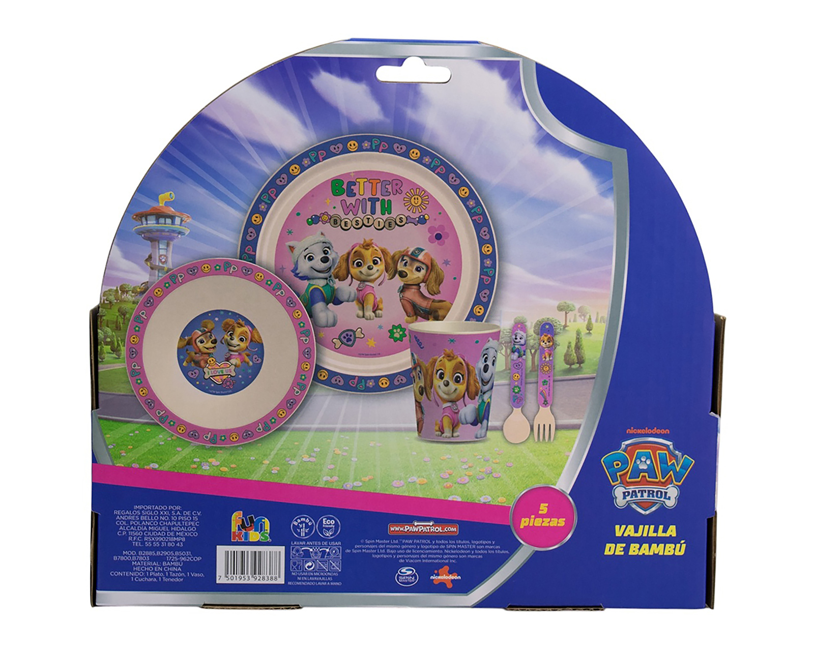 Foto 4 pulgar | Foto 3 | Vajilla de Bambú Rosa para 1 Persona 5 Piezas