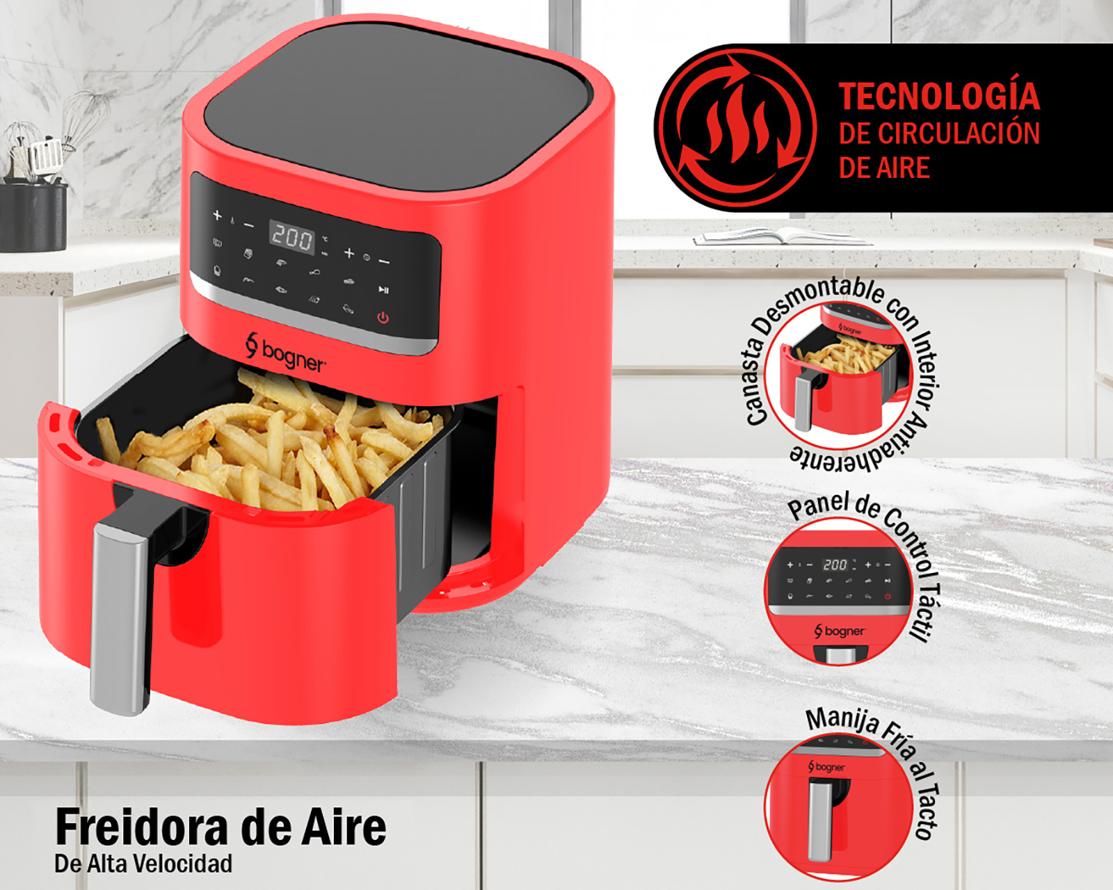 Foto 3 pulgar | Foto 2 | Freidora de Aire Bogner de 3.3 Litros
