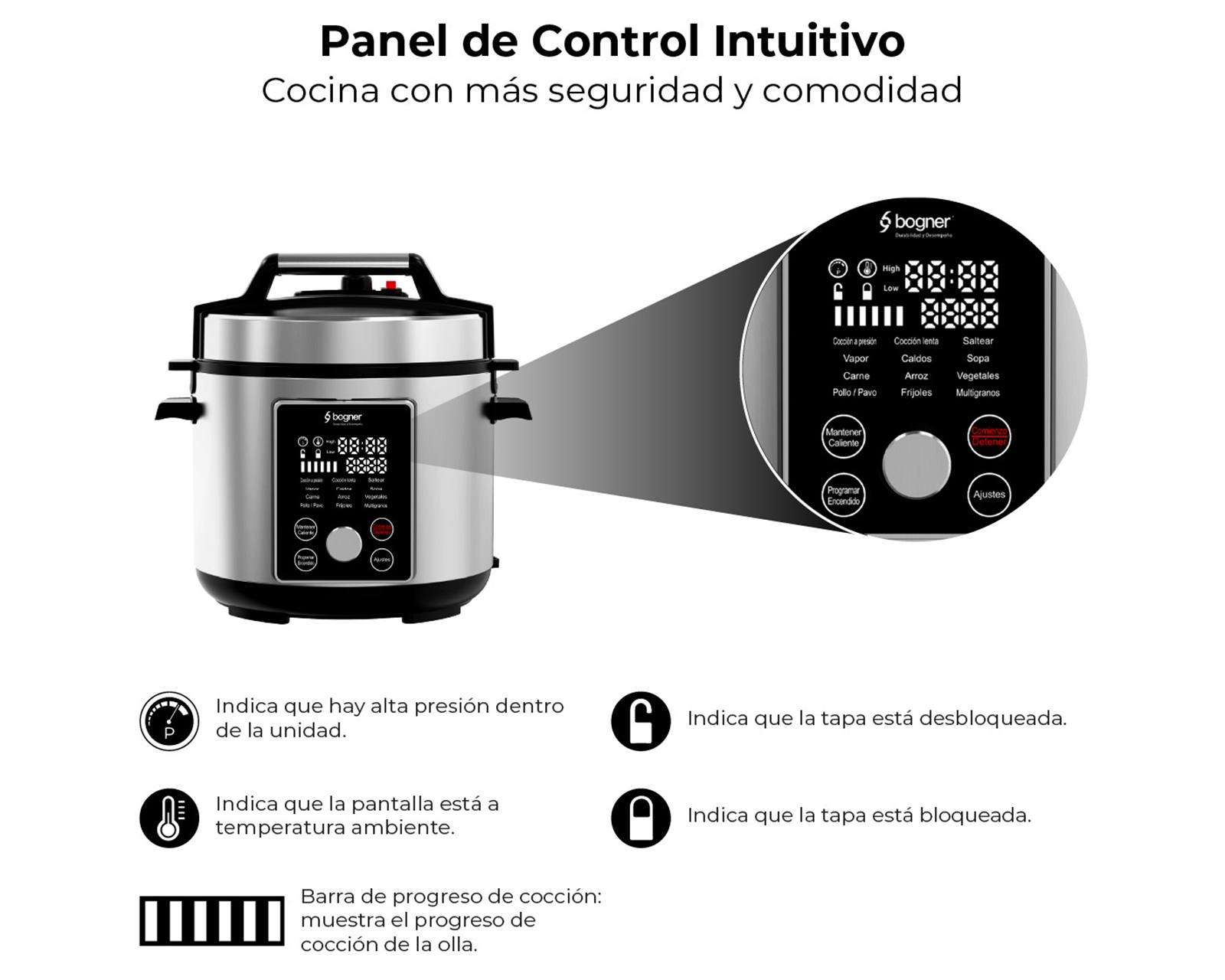 Foto 4 | Foto 4 | Olla de Presión Eléctrica Bogner BEPS01 6 Litros con Accesorios