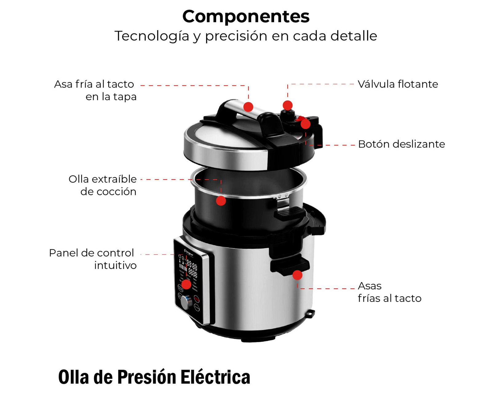 Foto 5 | Foto 5 | Olla de Presión Eléctrica Bogner BEPS01 6 Litros con Accesorios
