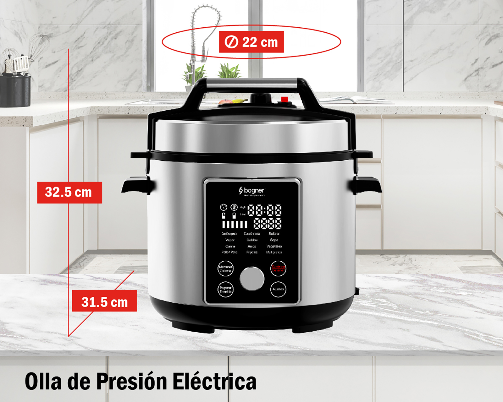 Foto 9 | Foto 9 | Olla de Presión Eléctrica Bogner BEPS01 6 Litros con Accesorios