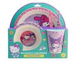 Vajilla de Bambú Lila para 1 Persona 5 Piezas