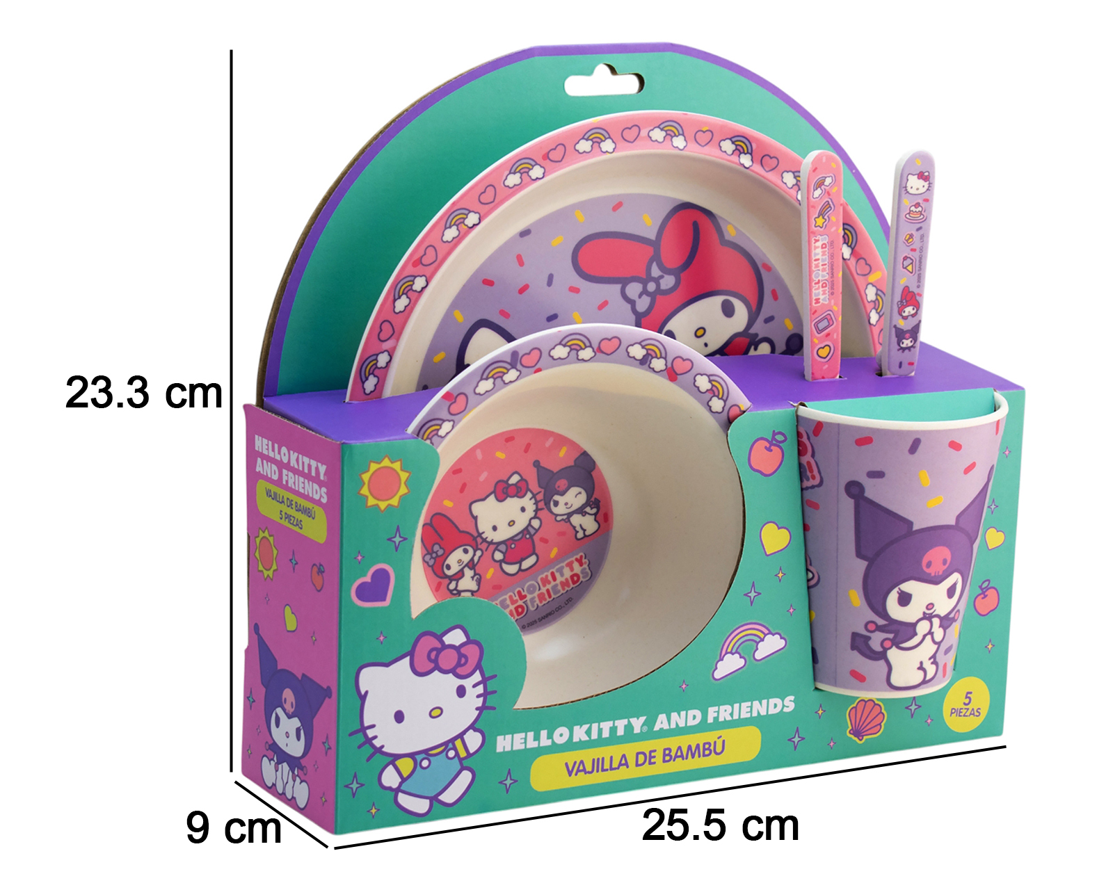 Foto 9 pulgar | Foto 8 | Vajilla de Bambú Lila para 1 Persona 5 Piezas