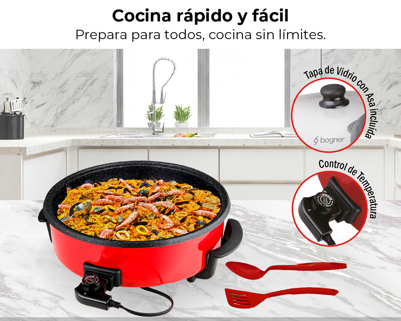 Foto 3 pulgar | Foto 2 | Sartén Eléctrico Bogner BEFP42 Antiadherente