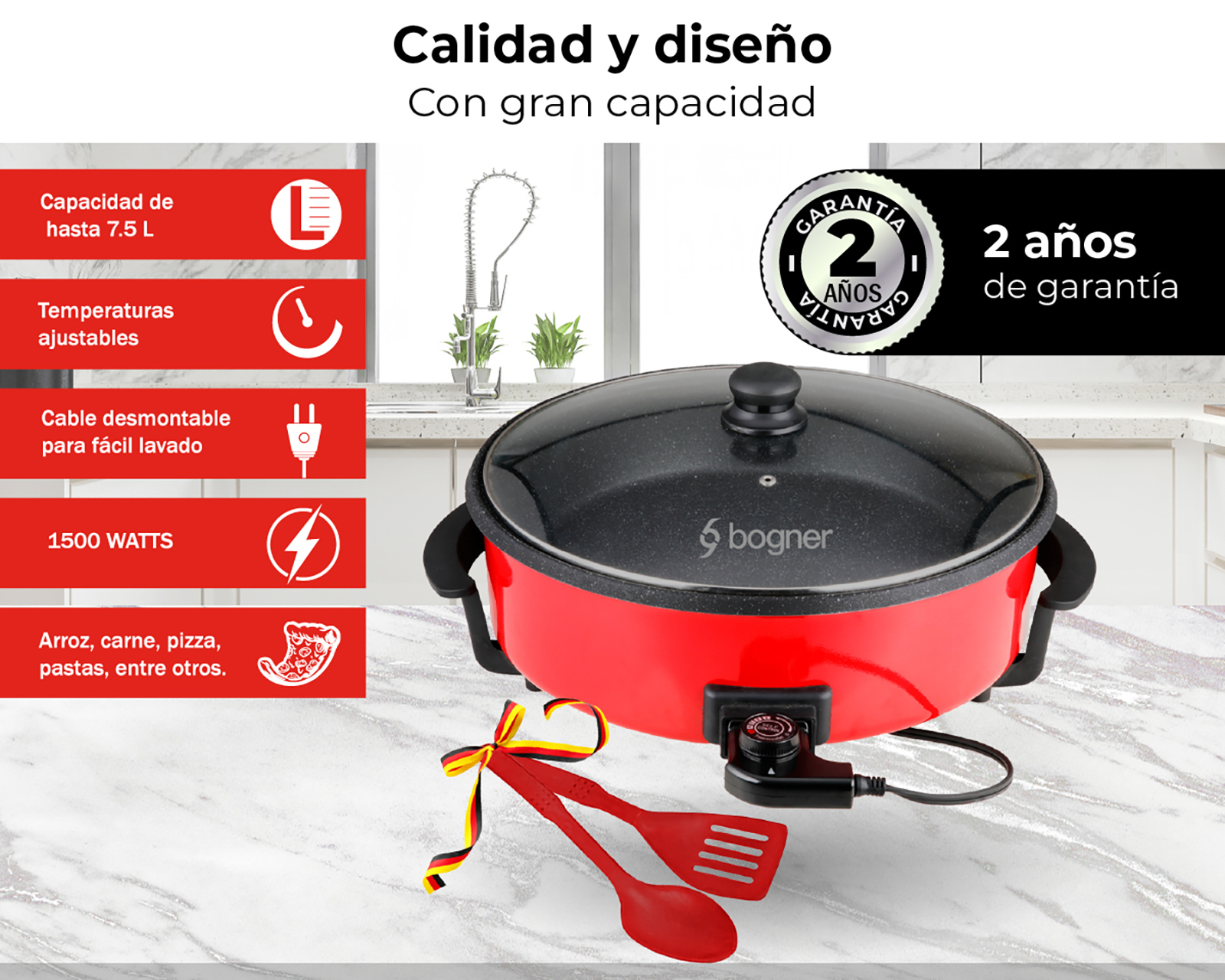 Foto 4 pulgar | Foto 3 | Sartén Eléctrico Bogner BEFP42 Antiadherente