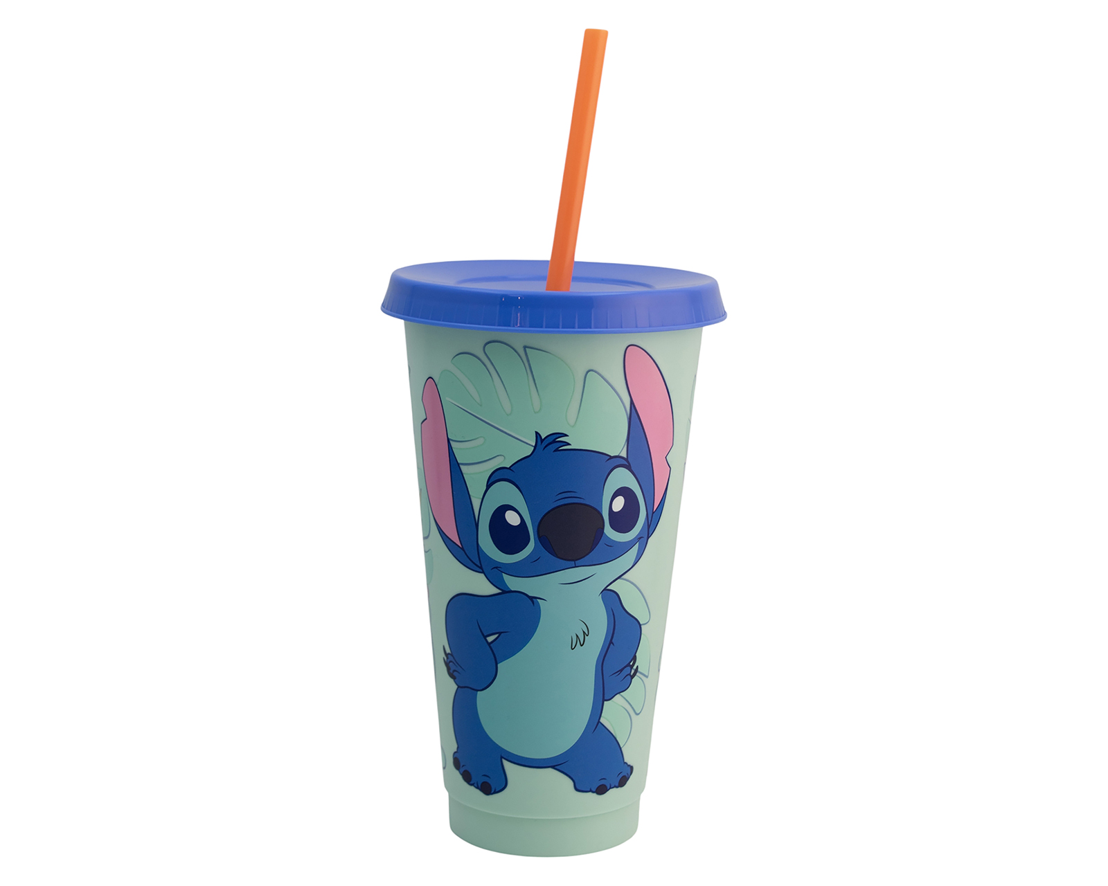 Vaso con Popote de Plástico Stitch 750 ml