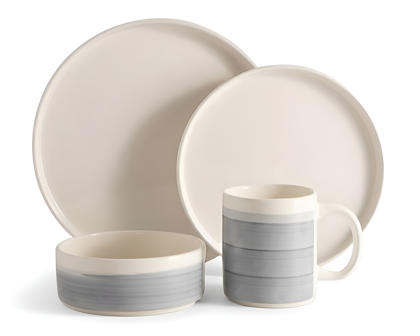 Vajilla de Cerámica Blanca para 4 Personas 16 Piezas