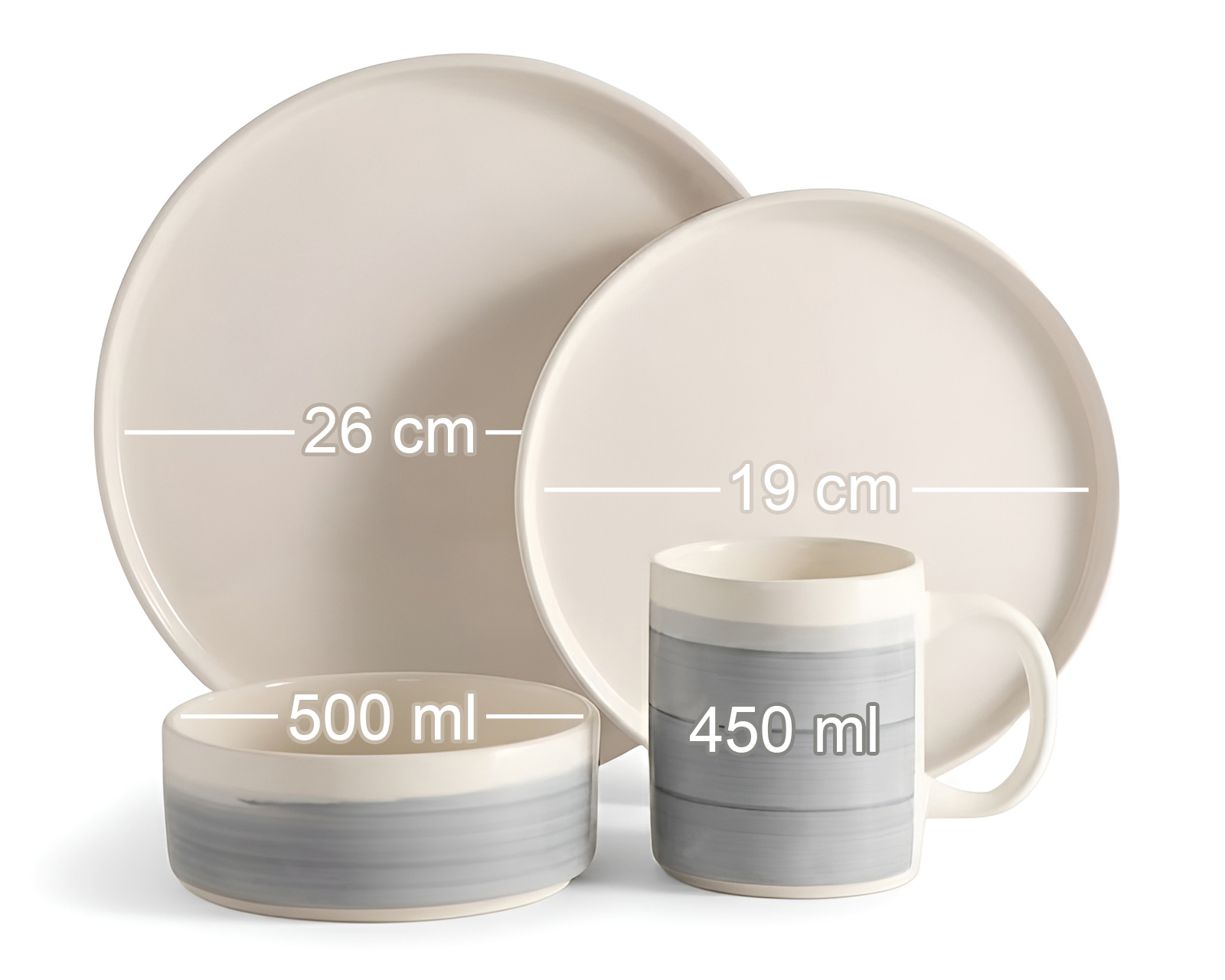 Foto 6 | Foto 6 | Vajilla de Cerámica Blanca para 4 Personas 16 Piezas