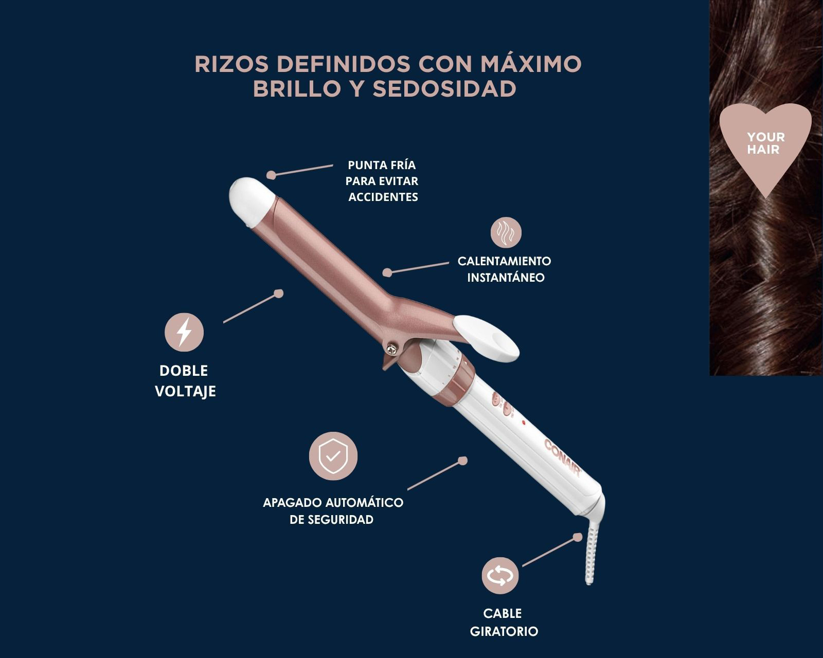 Foto 6 | Foto 6 | Tenaza Rizadora Conair Doble Cerámica