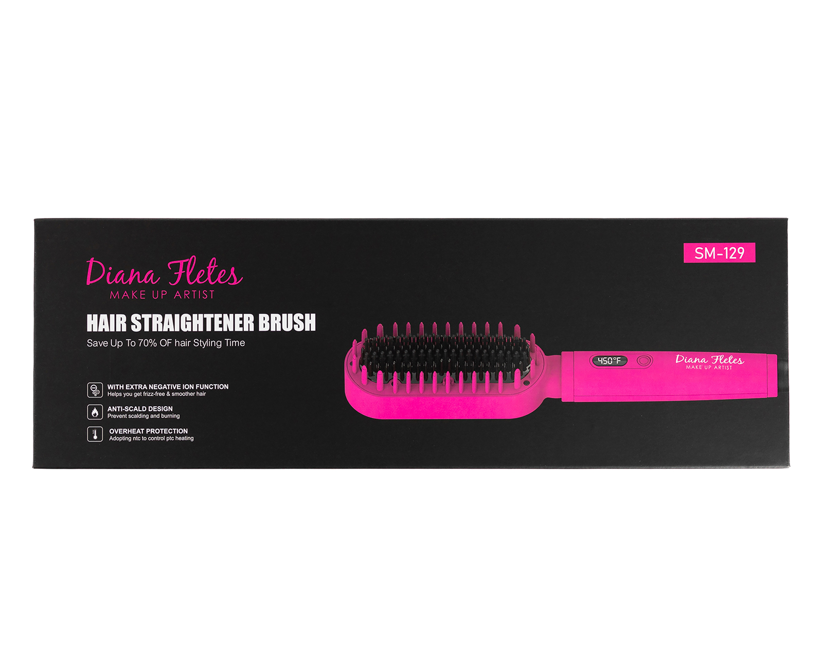 Foto 5 pulgar | Foto 4 | Cepillo Alaciador para Cabello Diana Fletes SM 129 Anti Quemaduras