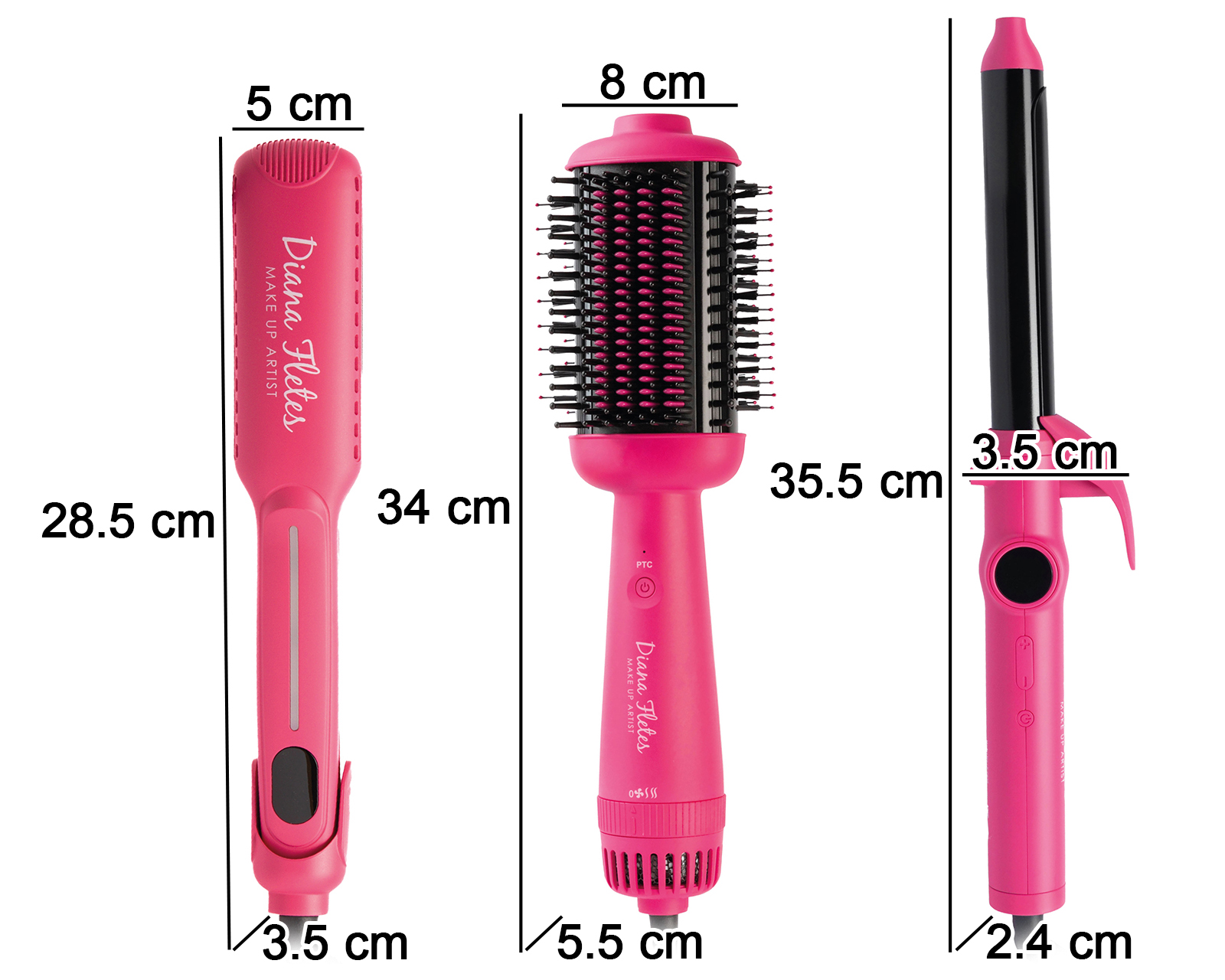 Foto 7 | Foto 7 | Combo de Plancha Cepillo Secador y Rizador para Cabello Diana Fletes 3 en 1