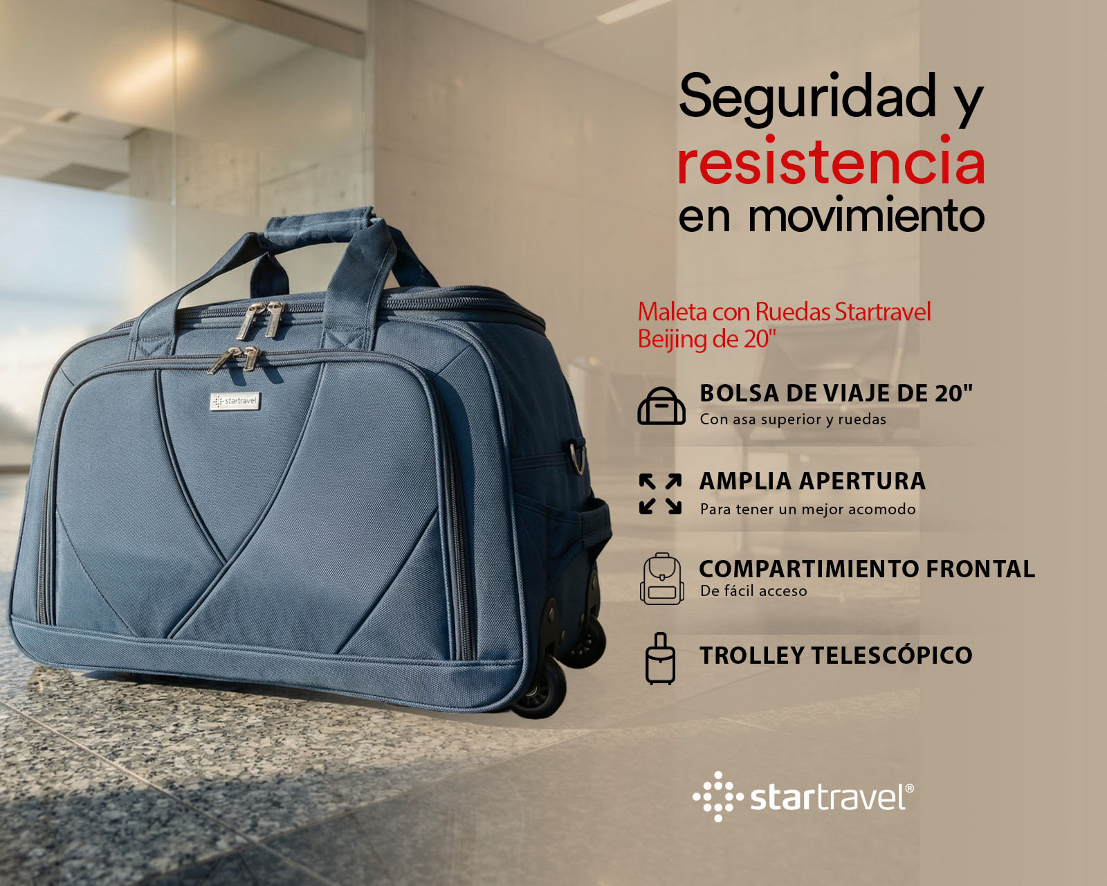 Foto 9 | Foto 9 | Maleta con Ruedas Startravel Beijing de 20 Pulgadas Azul