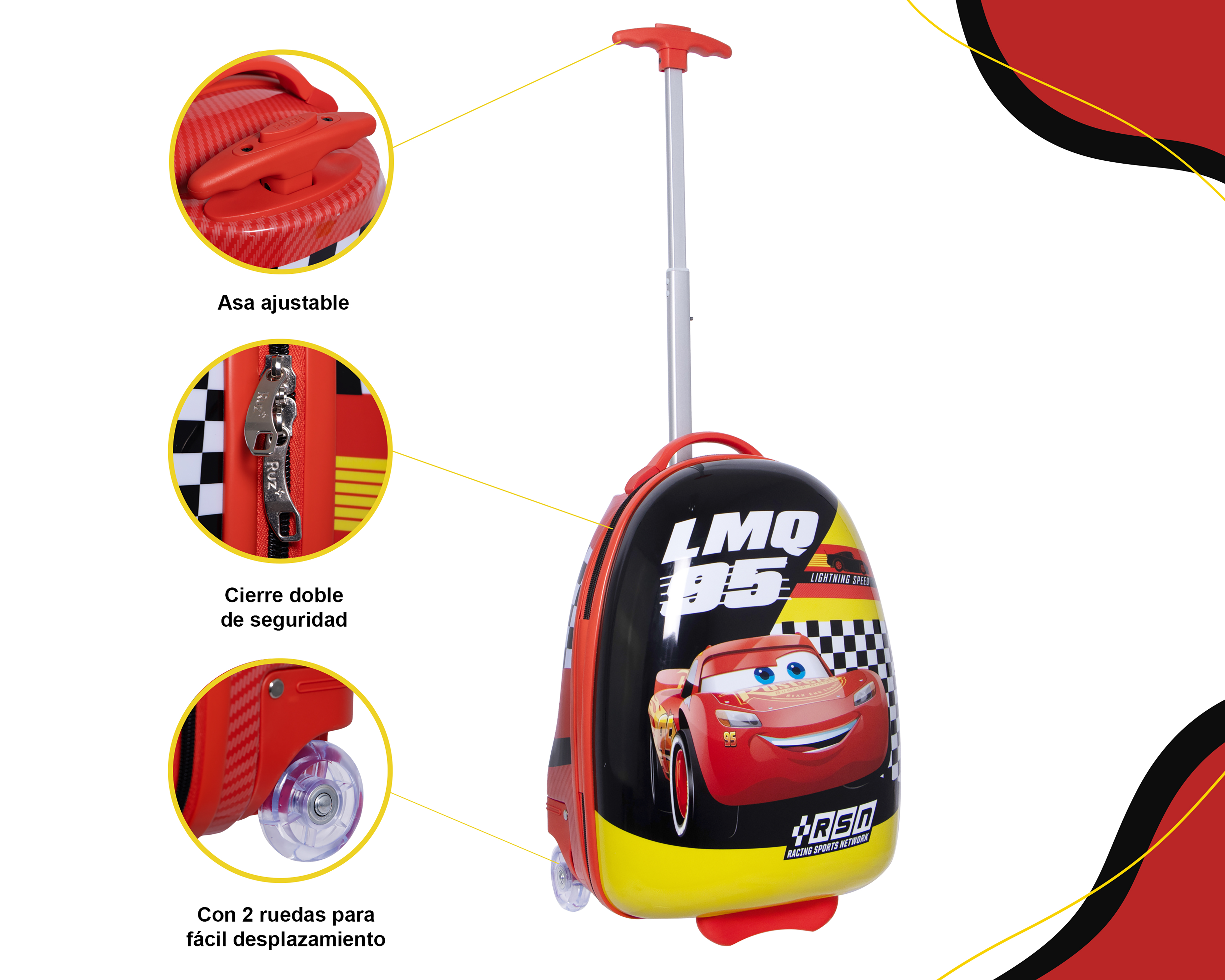 Foto 3 pulgar | Foto 2 | Mochila Con Ruedas Ruz Rayo McQueen