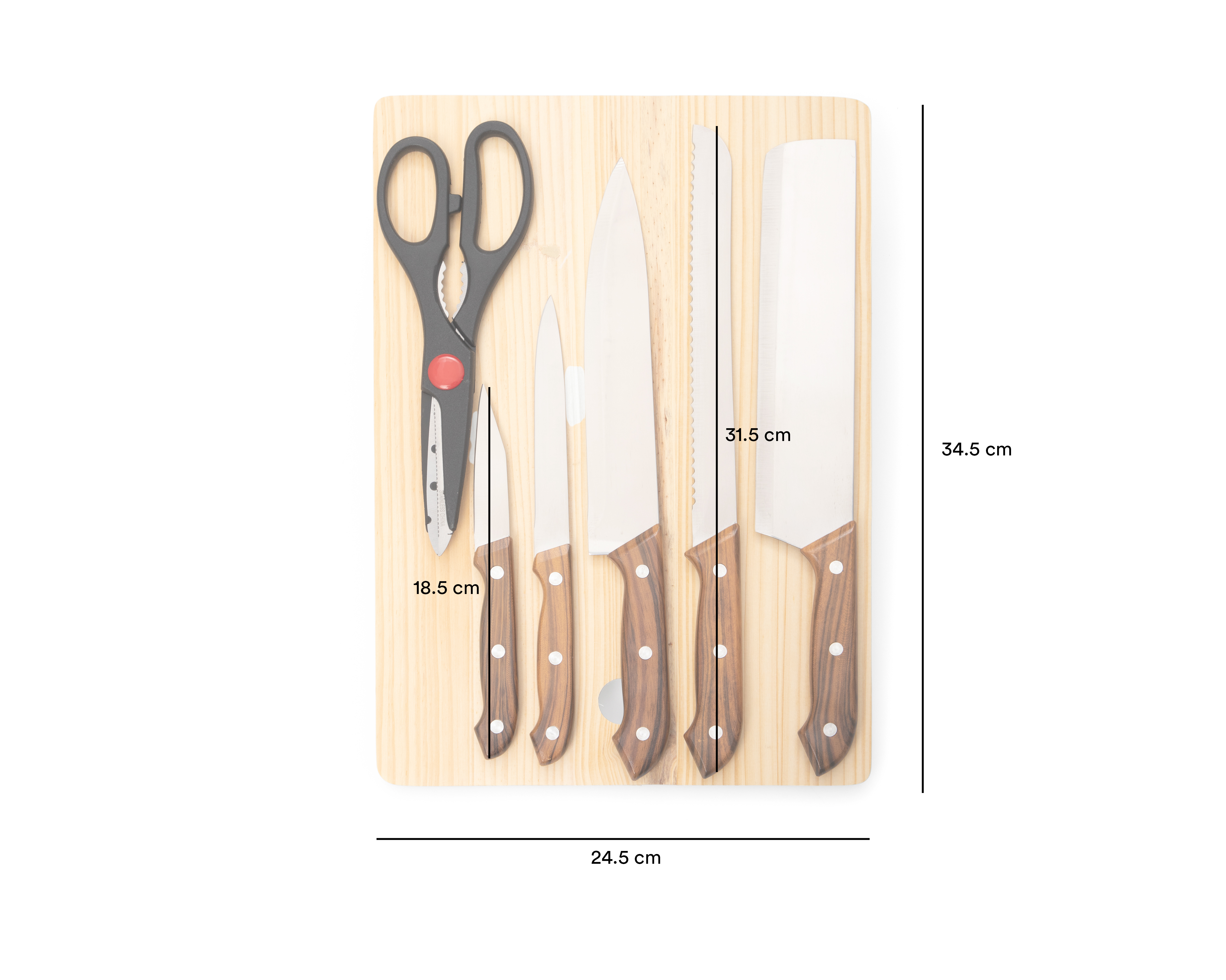 Foto 6 pulgar | Foto 5 | Juego de Cuchillos Chefmate con Tabla para Picar 7 Piezas