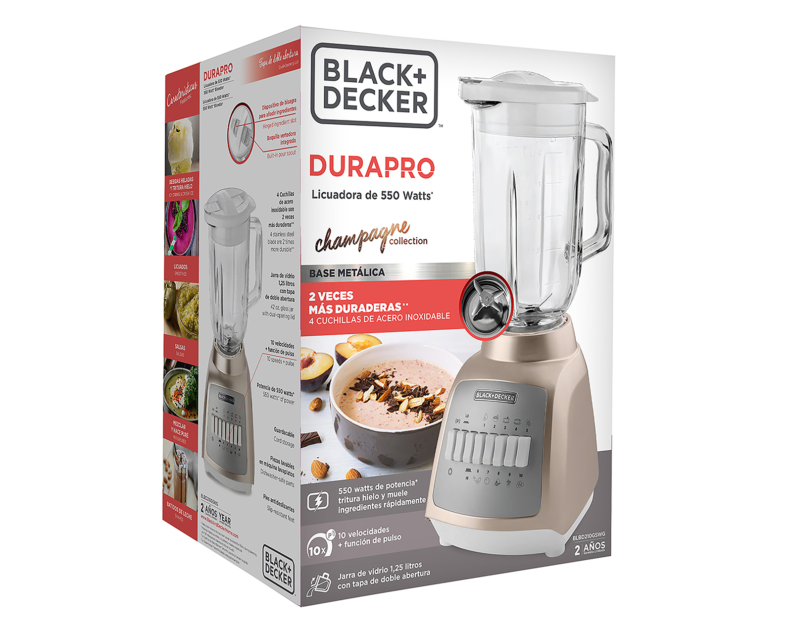 Foto 6 pulgar | Foto 5 | Licuadora Black+Decker de 10 Velocidades con Vaso de Vidrio