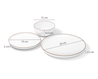 Foto 7 | Foto 7 | Vajilla de Porcelana Blanca 4 Personas 12 Piezas