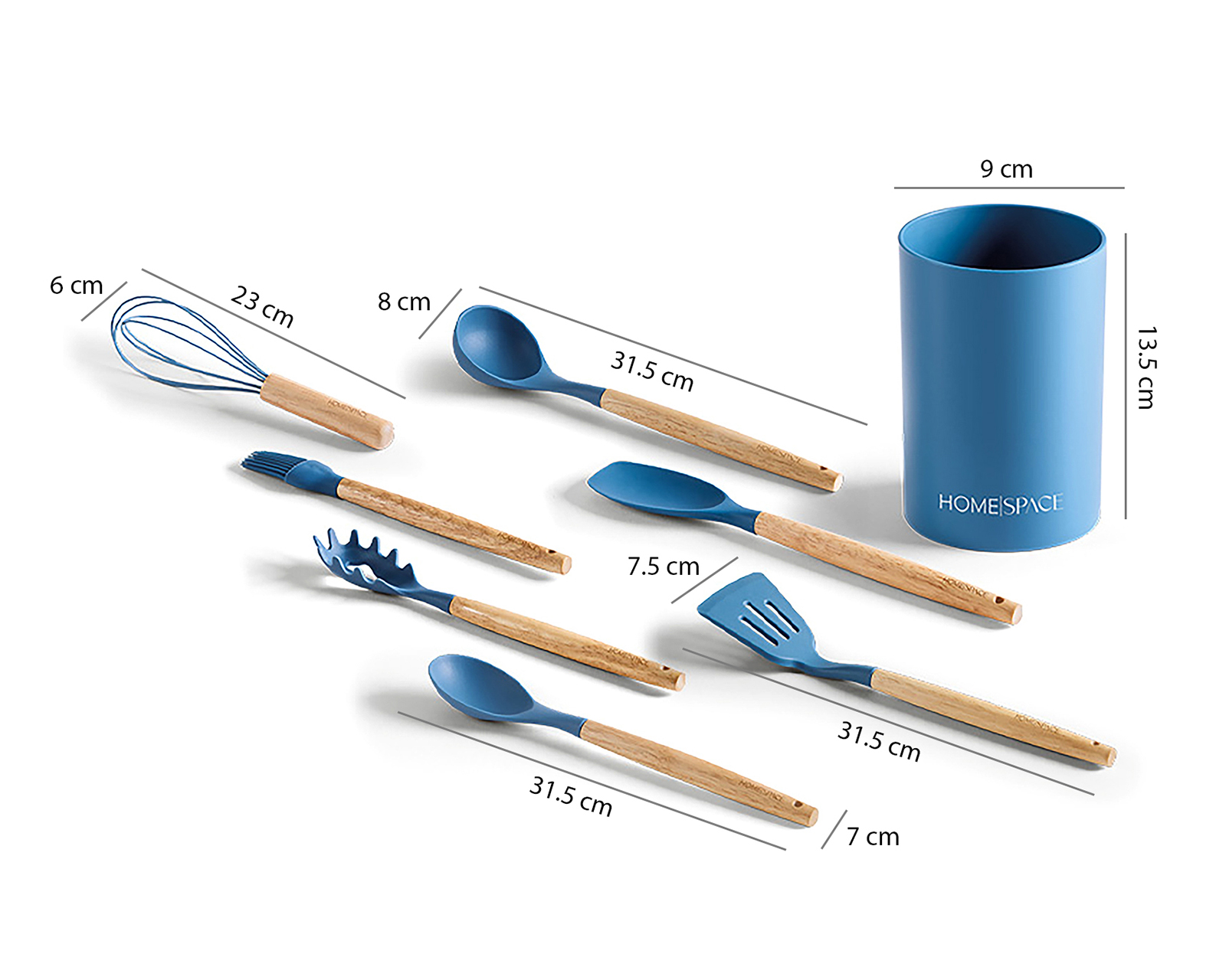 Foto 11 pulgar | Foto 10 | Juego de Utensilios de Cocina Home Space Azul 8 Piezas