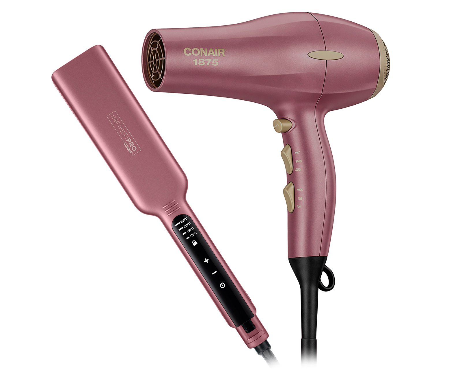 Foto 2 pulgar | Foto 1 | Combo de Secadora y Alaciadora para Cabello Conair CB530PP Rosa