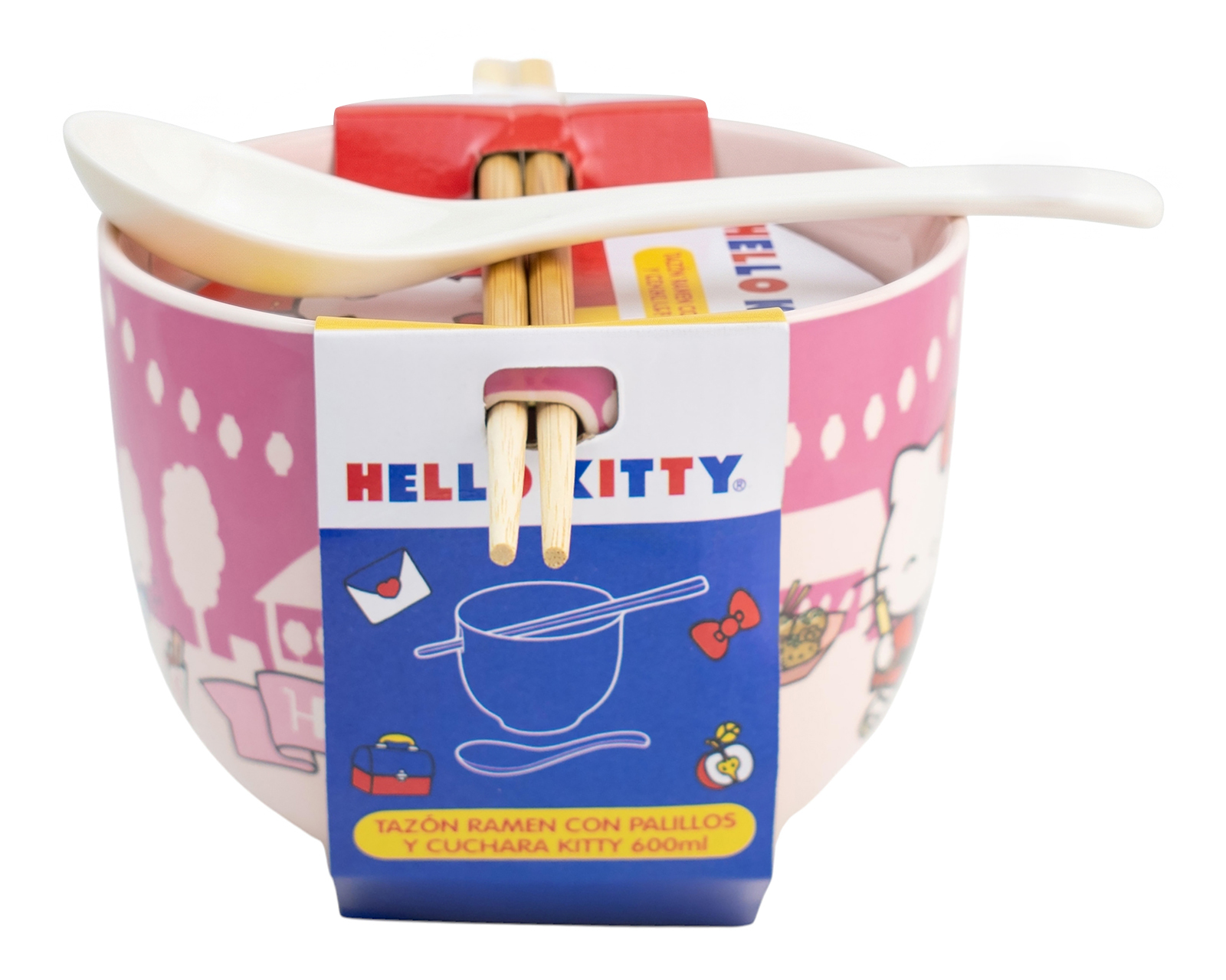 Foto 6 pulgar | Foto 5 | Bowl Fun Kids Hello Kitty 600 ml con Palillos y Cuchara