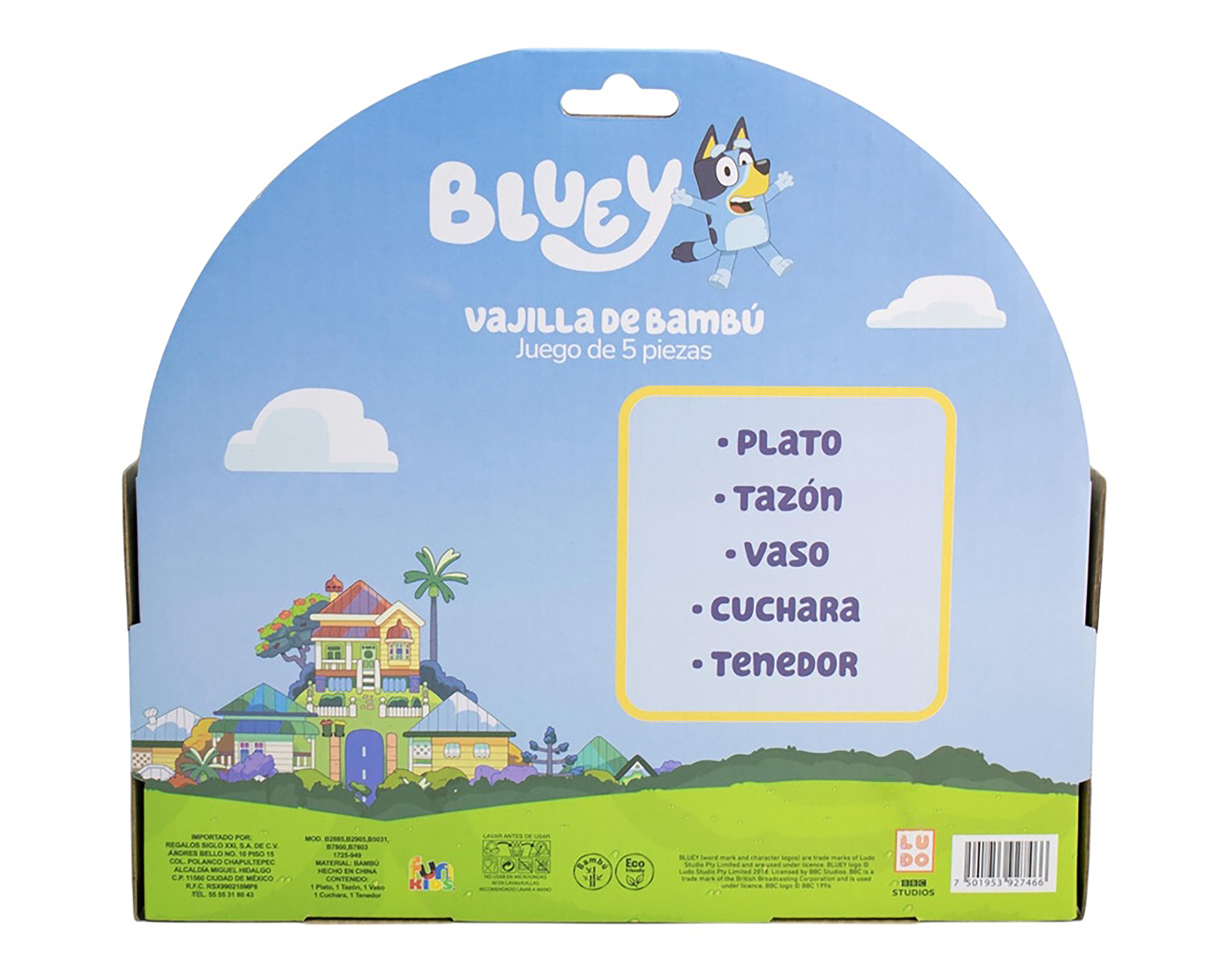 Foto 4 pulgar | Foto 3 | Vajilla de Bambú Azul para 1 Persona 5 Piezas