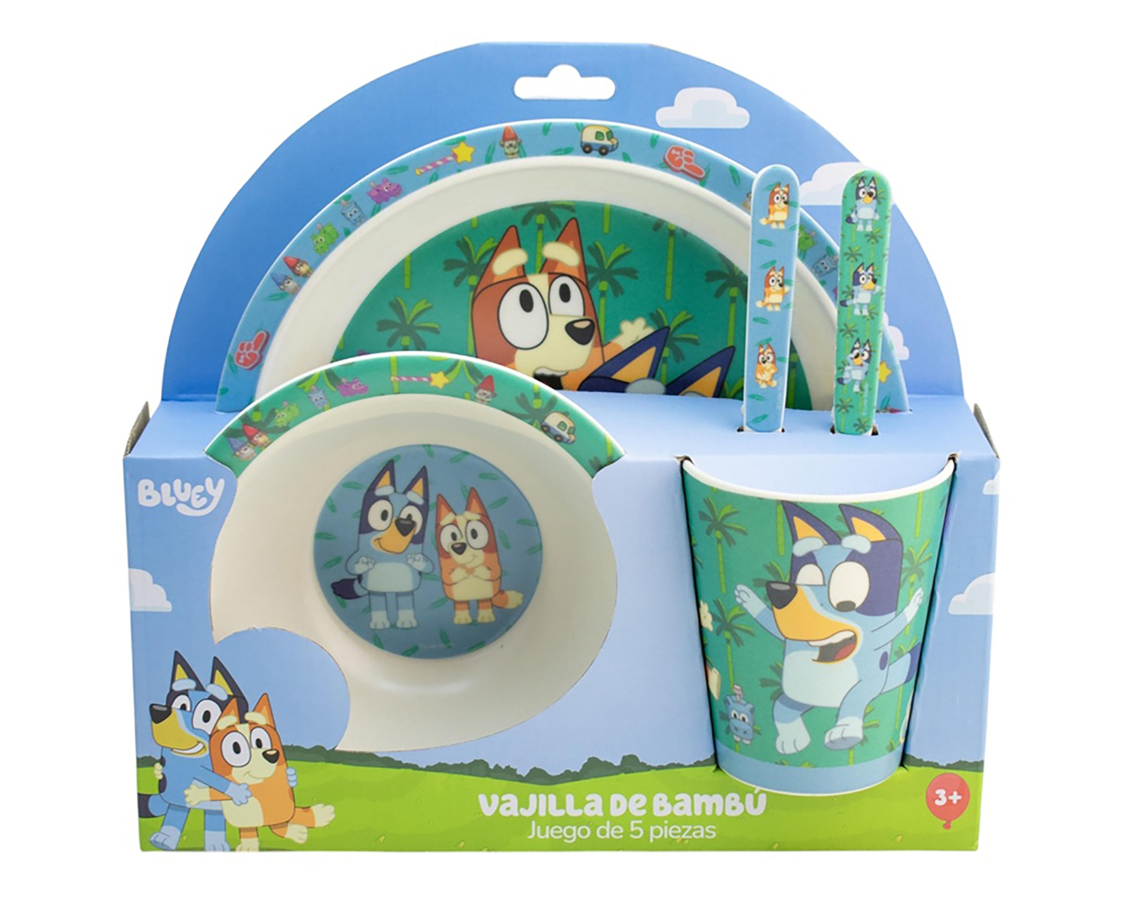 Foto 5 pulgar | Foto 4 | Vajilla de Bambú Azul para 1 Persona 5 Piezas