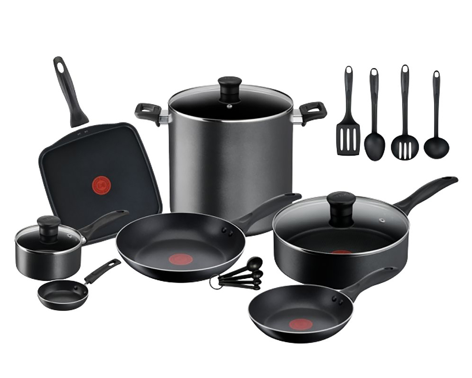 Batería de Cocina T-Fal Family Cook con Antiadherente 18 Piezas