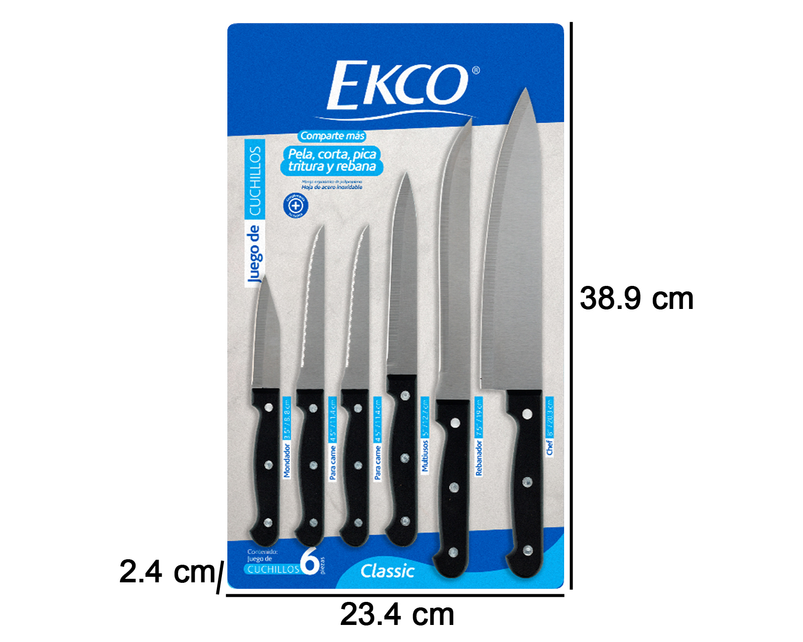 Foto 5 | Foto 5 | Juego de Cuchillos Ekco 6 Piezas