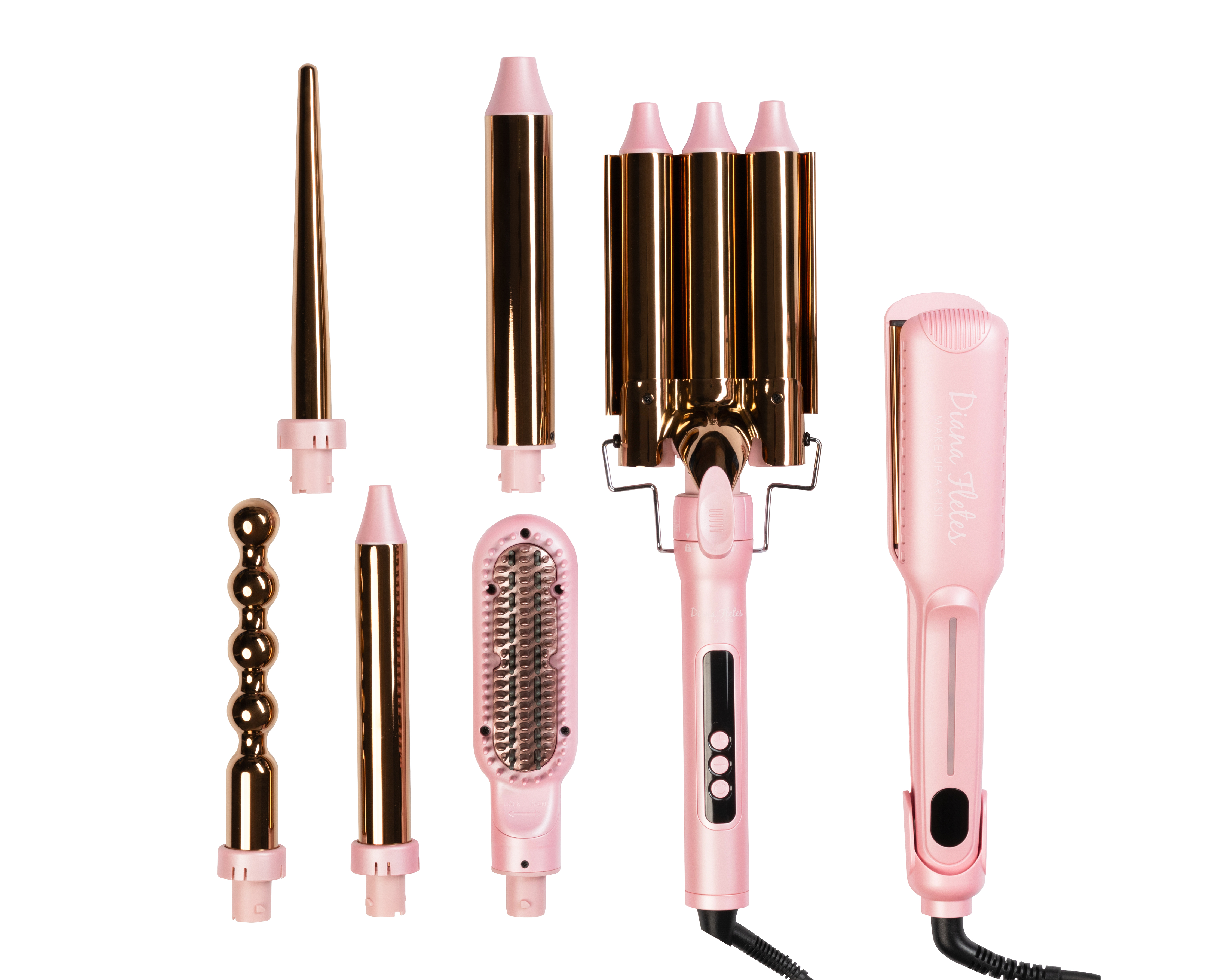 Plancha para Cabello Diana Fletes Curly Style 2 en 1 con Ferro 6 en 1