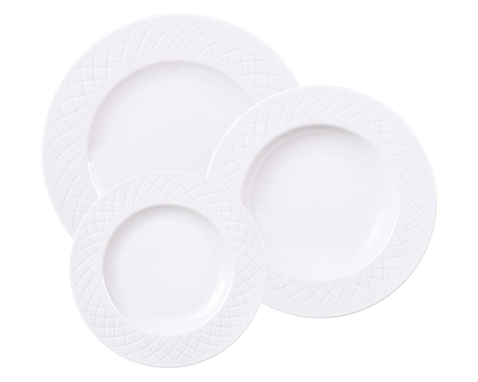 Vajilla de Porcelana Blanca para 4 Personas 12 Piezas