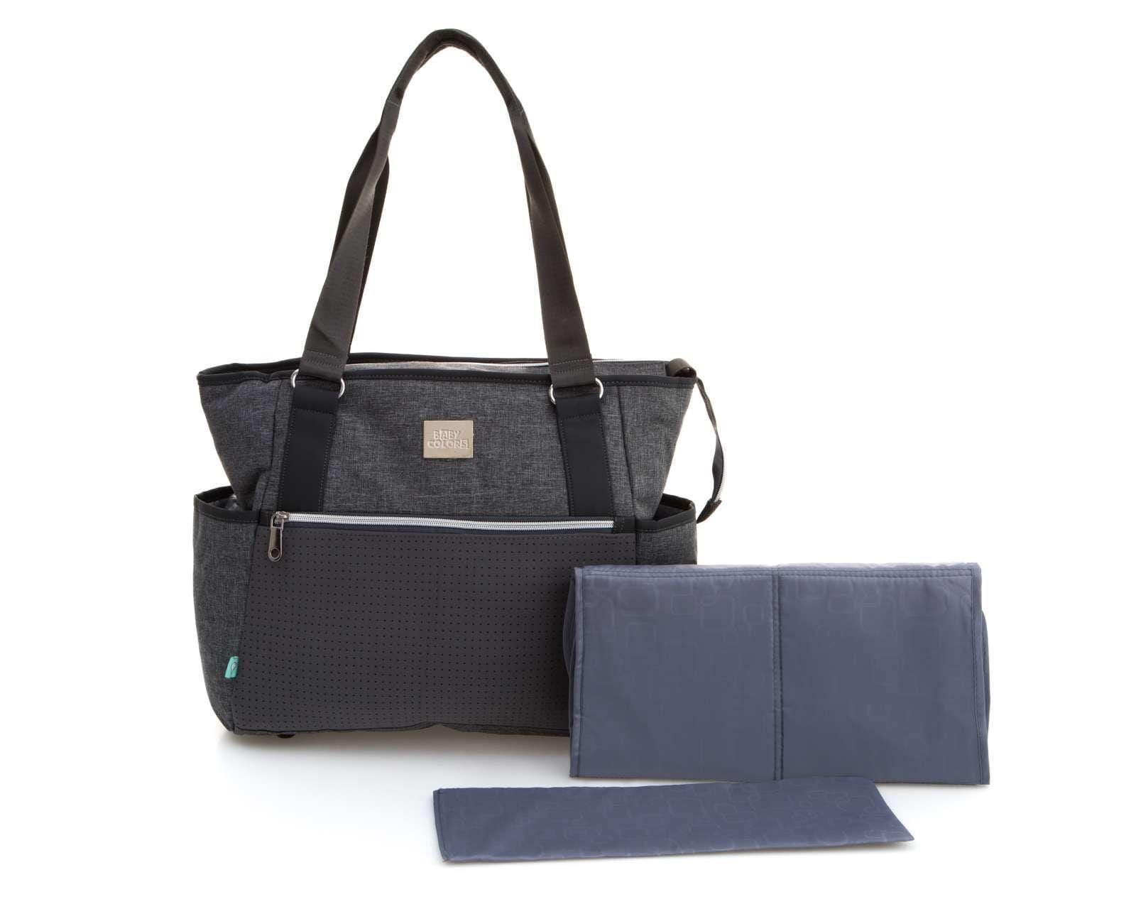 Pañalera Baby Colors Buggy Gris con Cambiador Portátil para Bebé
