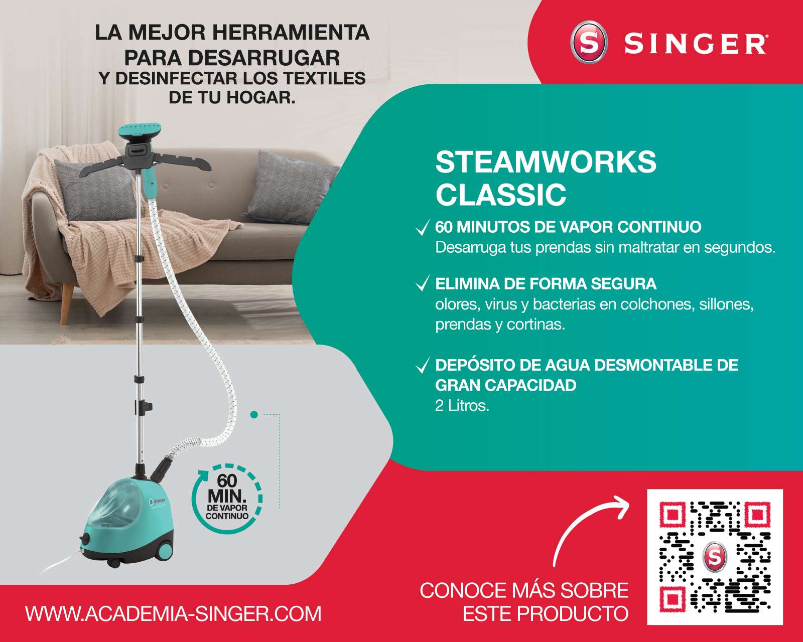 Foto 7 | Foto 7 | Plancha Vertical Singer Steamworks de 1500 W Verde