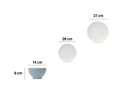 Foto 7 | Foto 7 | Vajilla de Cerámica Blanca para 4 Personas