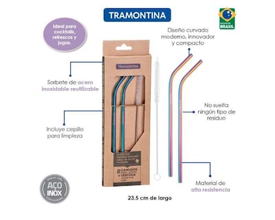 Foto 5 | Foto 5 | Popotes de Acero Inoxidable Tramontina 2 Piezas