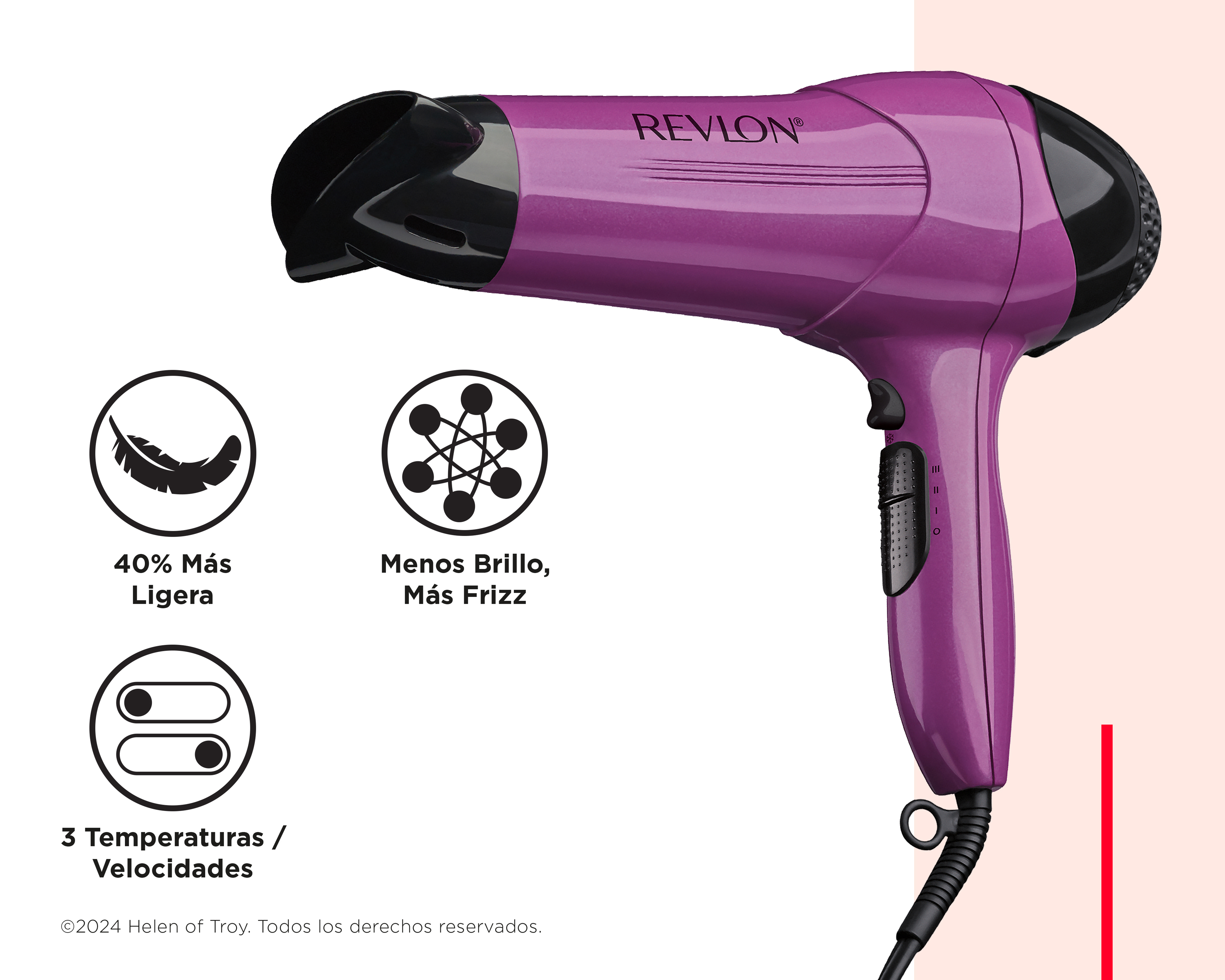 Foto 3 | Foto 3 | Secadora Revlon Essentials Control de Frizz 1875W Tecnología Ionica