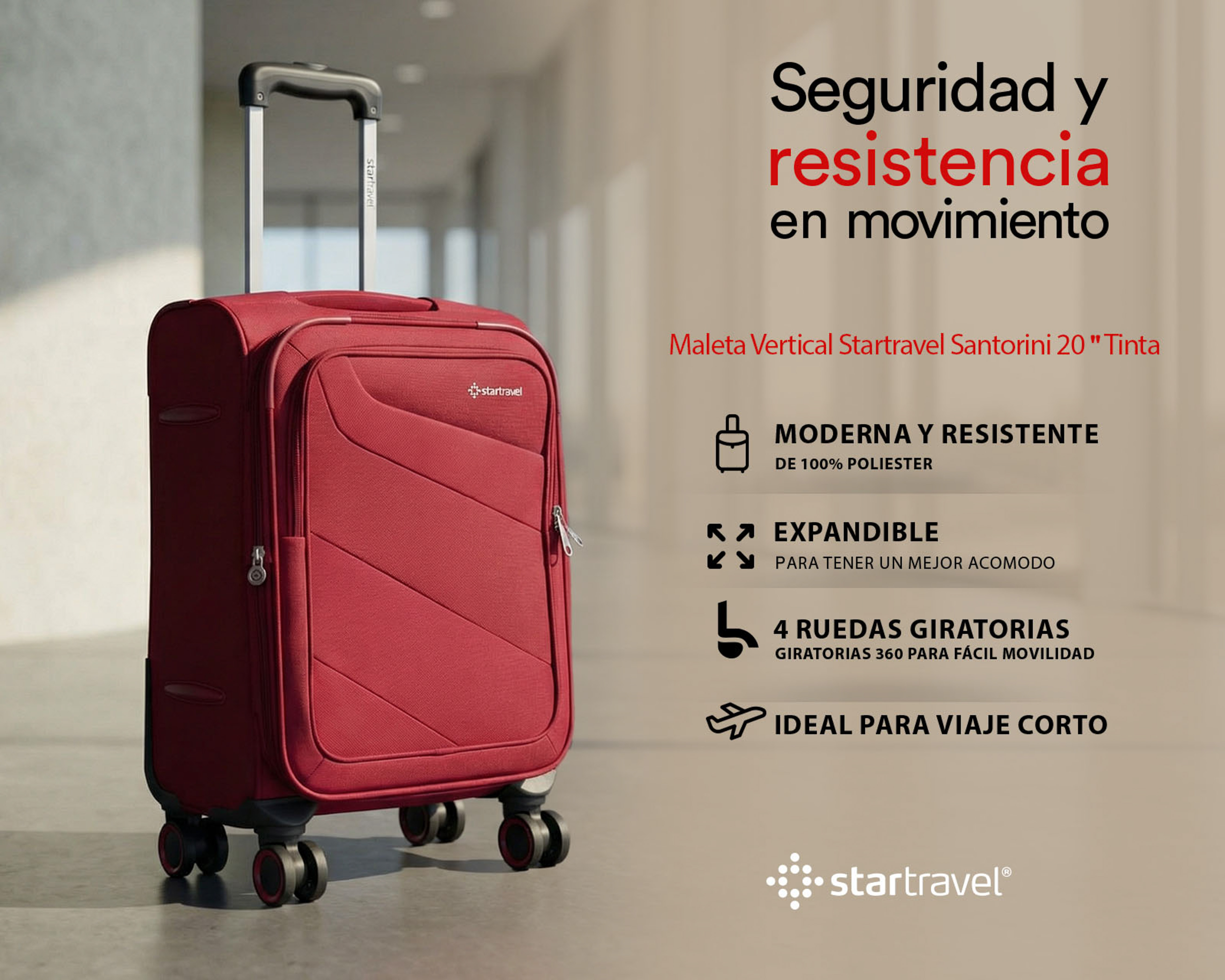 Foto 10 pulgar | Foto 9 | Maleta Vertical Startravel Santorini 20 Pulgadas Tinta