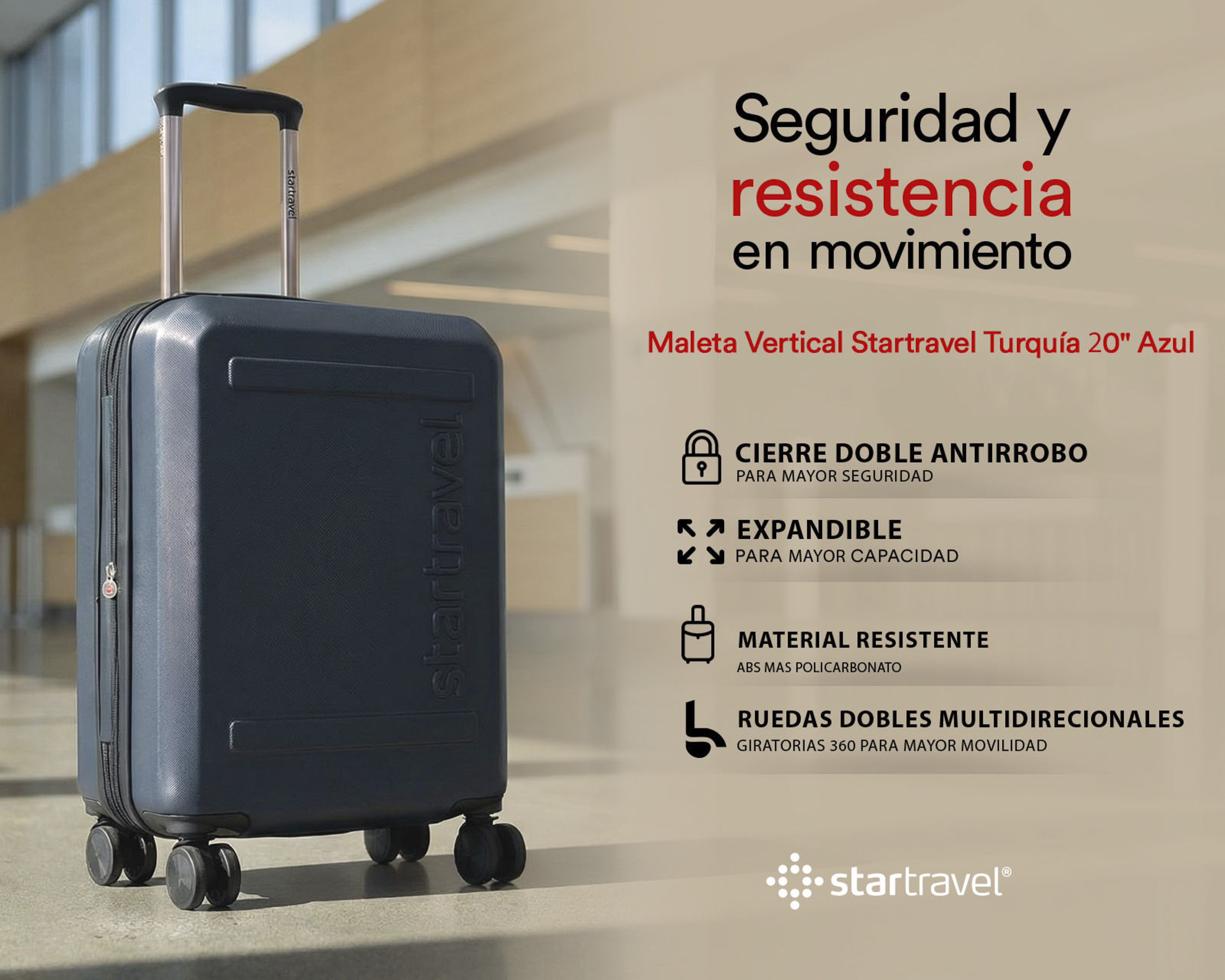 Foto 10 pulgar | Foto 9 | Maleta Vertical Startravel Turquía 20 Pulgadas Azul