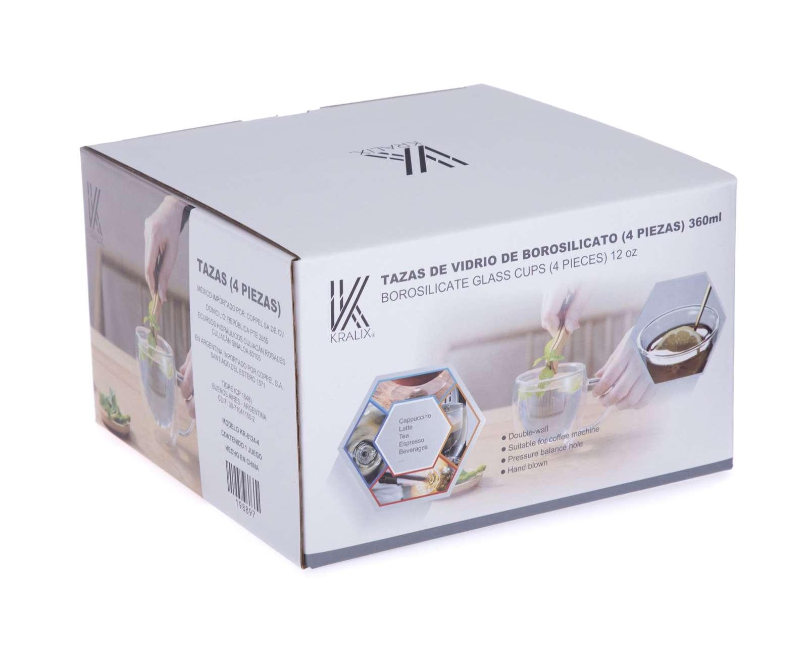 Foto 2 | Foto 2 | Taza de Vidrio Kralix 4 Piezas